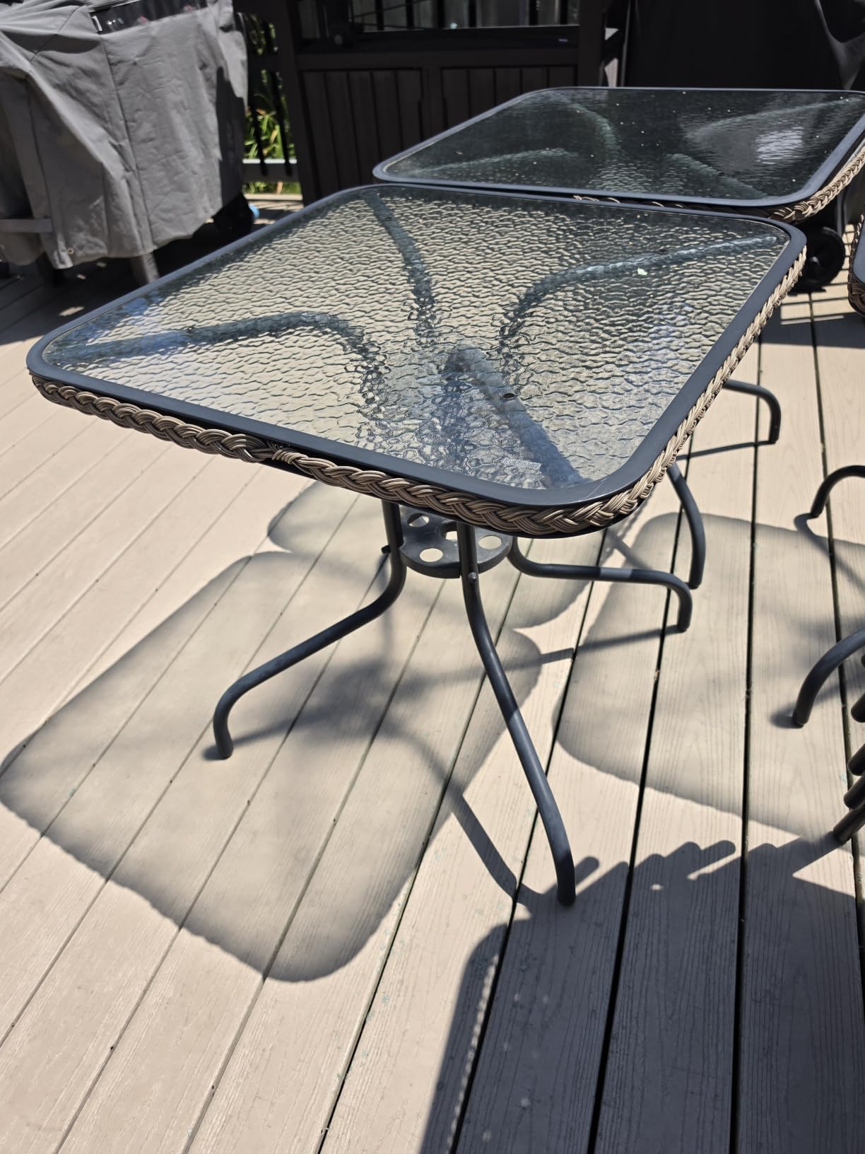 Flash Furniture Lila Modern Rattan Indoor/Outdoor Stackable Dining Chairs, Stacking Rattan Bistro Chairs for Patio or Restaurant, Set of 4, Black | Commercial Grade, Indoor/Outdoor Use customer photo 2