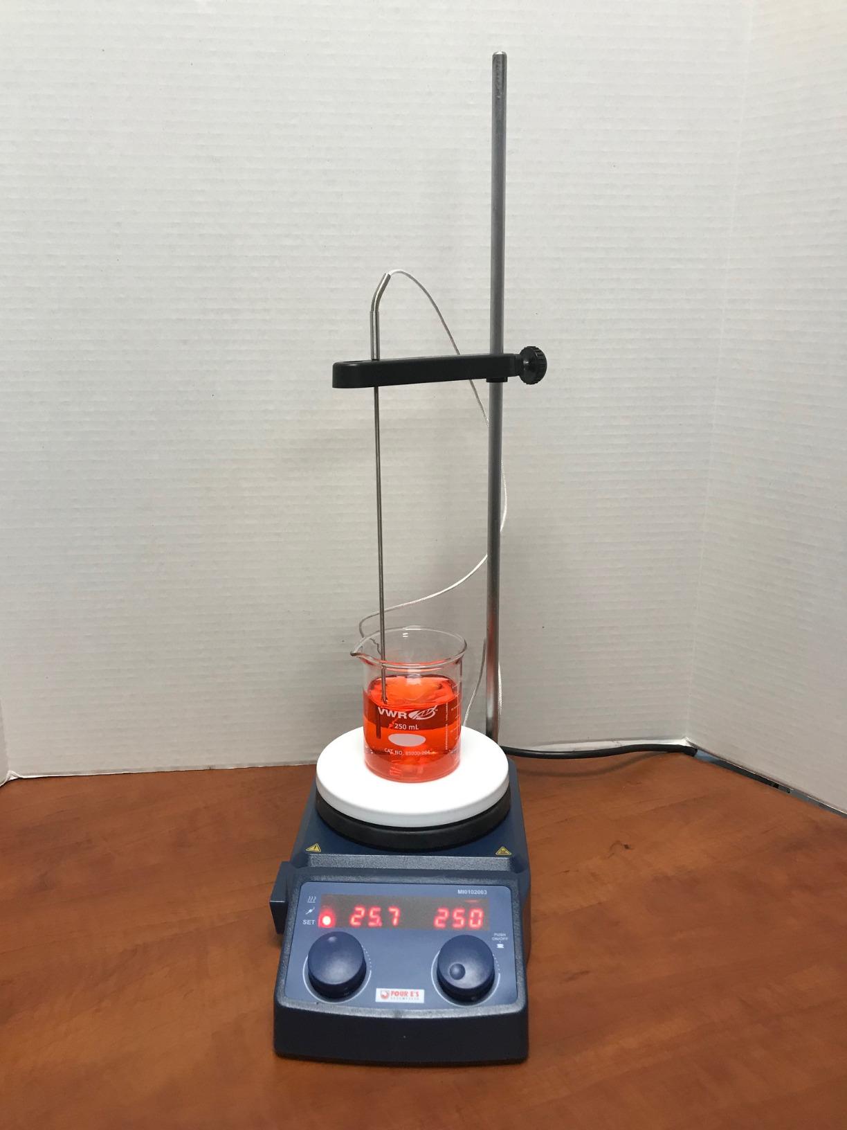 FOUR E'S SCIENTIFIC Magnetic Stirrer Hot Plate, 280℃/536°F, Max 5L, 110V | 100-1500rpm, 600W, 5 Inch Plate with Temp Probe Sensor & Stir Bar (Not Include Stand) customer photo 1
