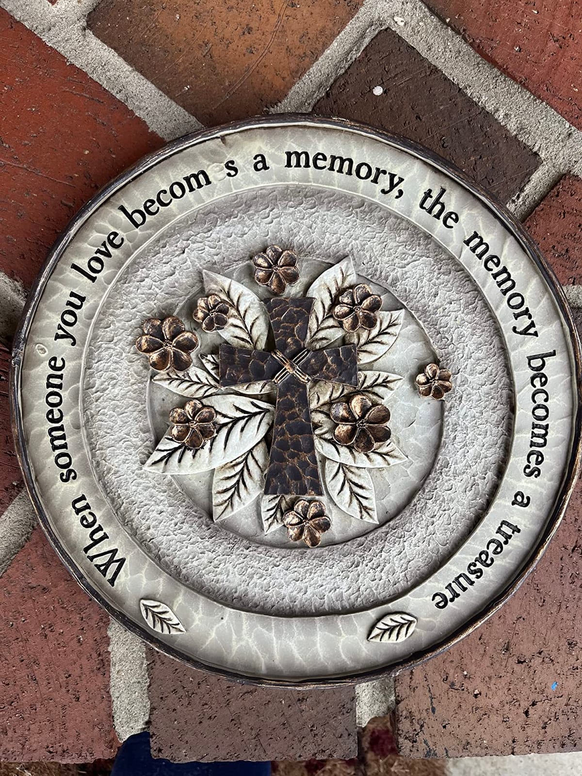 Carson Home Accents 12356 10 Inch Resin Outdoor Decor Treasured Memory Garden Stone Plaque with Bronze Accents customer photo 1