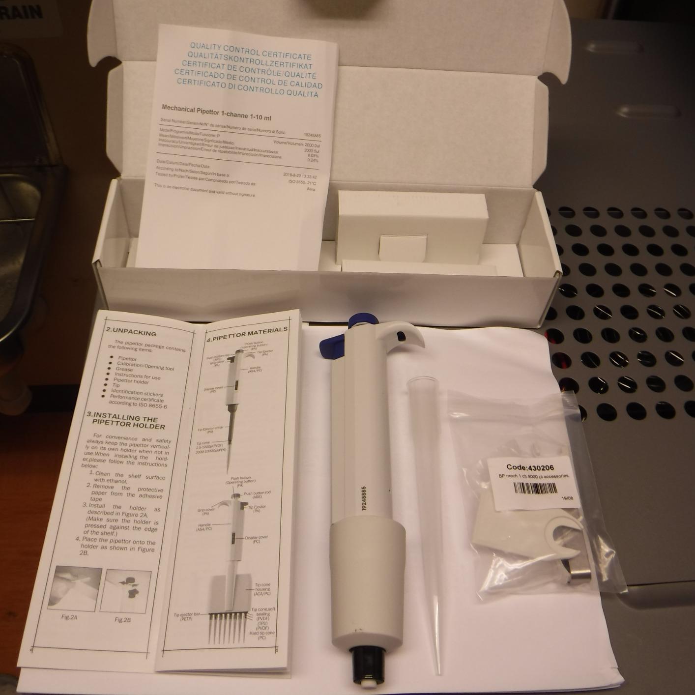 FOUR E'S SCIENTIFIC 1-10mL Pipette, Adjustable Volume Micropipette | Single-Channel Pipettor, Ergonomic Design, Precise Volume Dial customer photo 1
