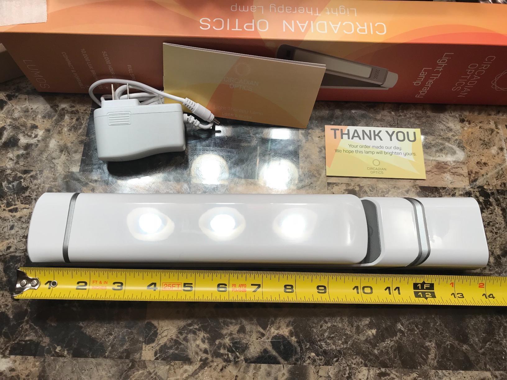 Circadian Optics Lumos 10,000 Lux Light Therapy Lamp | Seen On Shark Tank | Sun Lamp For Seasonal Blues | Ultra Bright White Light Therapy | 10,000 LUX | UV-Free | Full-Spectrum | Adjustable Panel customer photo 2