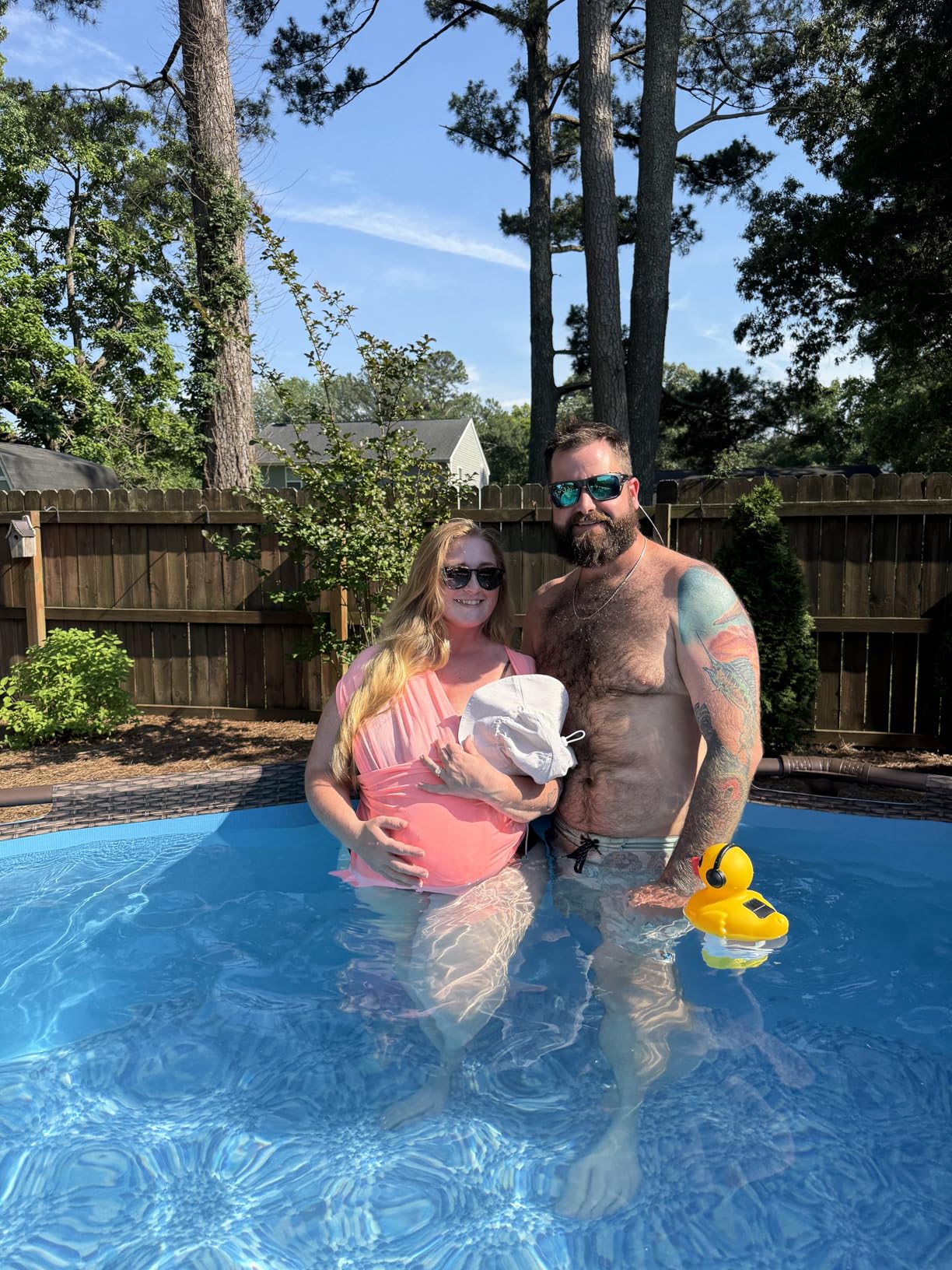 Blue Water Baby Carrier Wrap Sling for Summer Pool Water Adventures | Lightweight Breathable Mesh, Dry Fast, Supersoft, Adjustable Shoulder for Customizable Comfort, for Newborn Infant to Toddler customer photo 1
