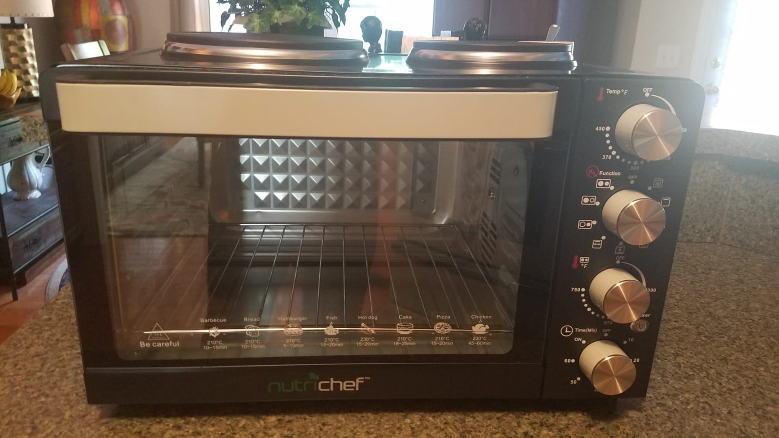 NutriChef 30 Quart Kitchen Convection Oven & 2 Burner Cooker - 1500 Watt Oven - 7 Cook Functions Rotisserie, Cook, Bake, Broil & More customer photo 1