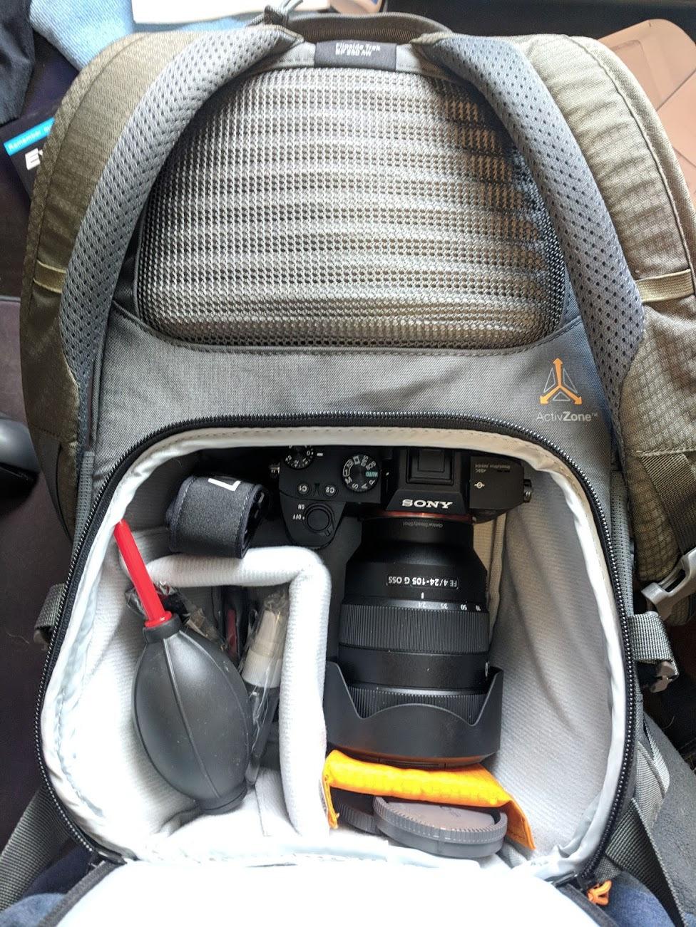 Lowepro LP37014-PWW Flipside Trek BP 250 AW Backpack for Camera with ActiveZone Suspension System, Tablet Compartment, Grey/Dark Green customer photo 2