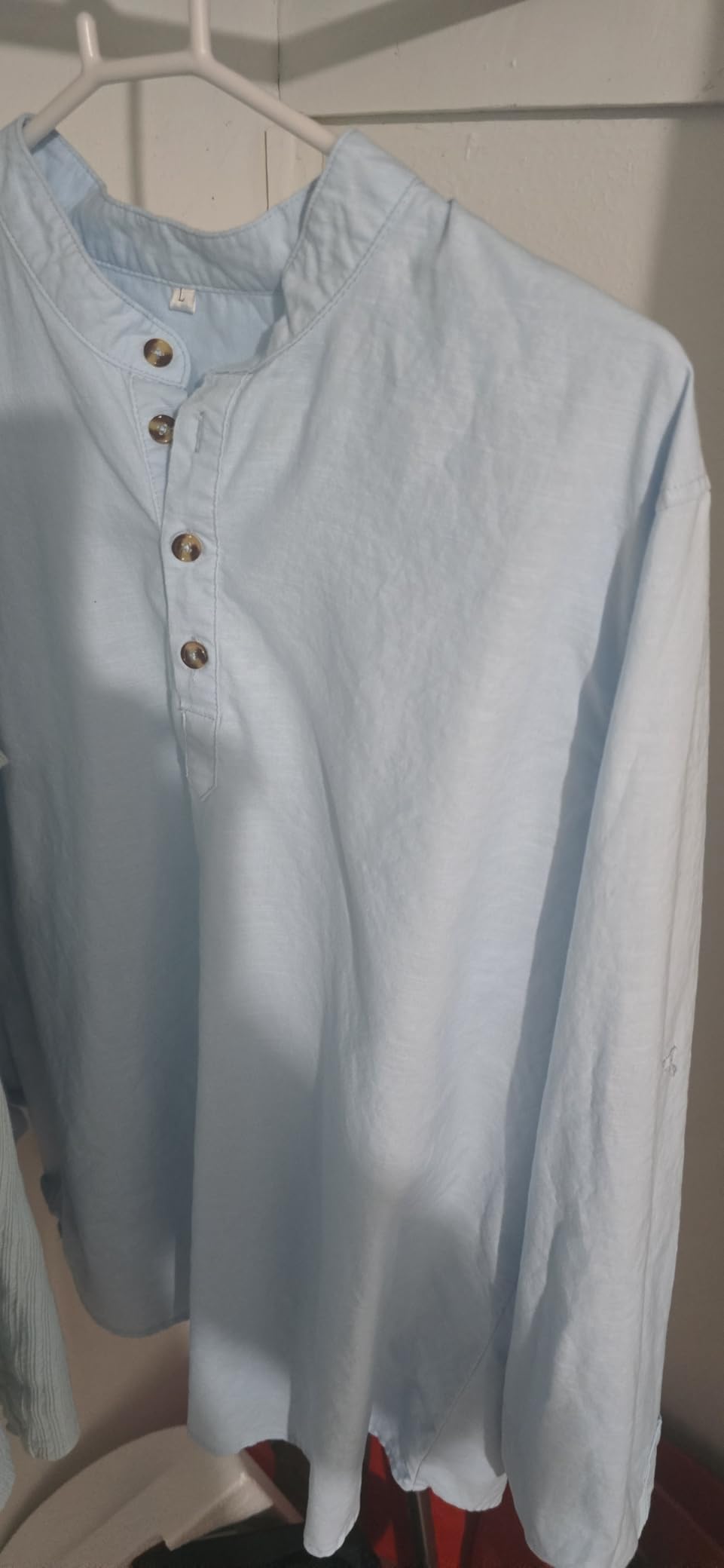 NITAGUT Men Henley Neck Long Sleeve Daily Look Linen Shirts customer photo 1