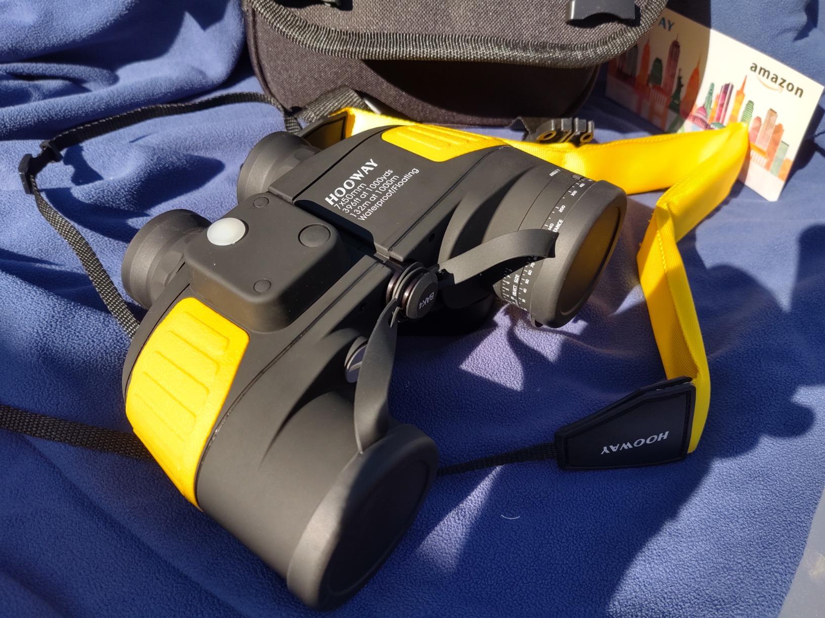 Hooway 7x50 Waterproof Fogproof Military Marine Binoculars w/Internal Rangefinder & Compass for Navigation, Boating, Fishing, and More customer photo 1