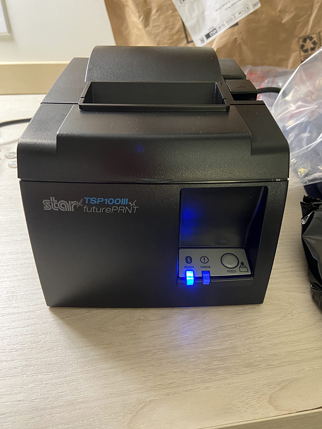 Star Micronics TSP143IIIBi Bluetooth Thermal Receipt Printer for iOS, Android, and Windows with Auto-cutter and Internal Power Supply - Gray customer photo 2