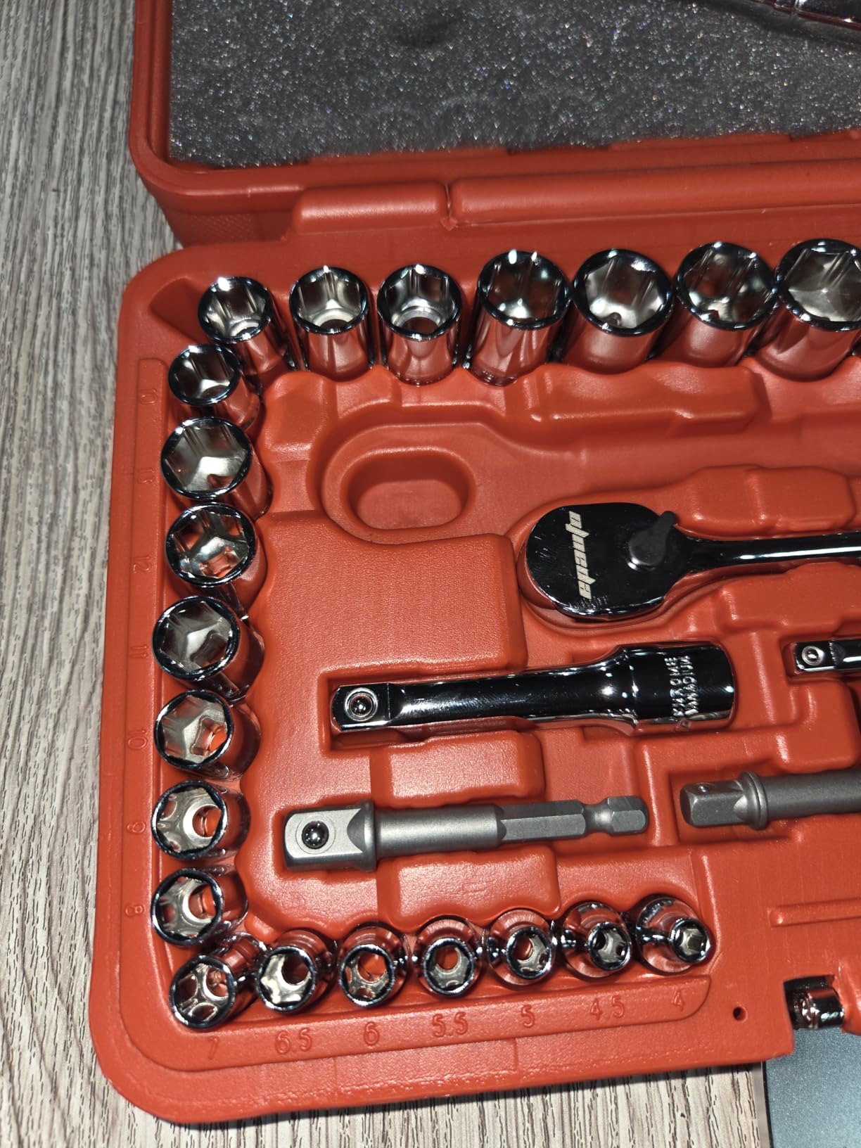 EPAuto 40 Pieces 1/4-Inch & 3/8-Inch Drive Socket Set with 72 Tooth Reversible Ratchet customer photo 2