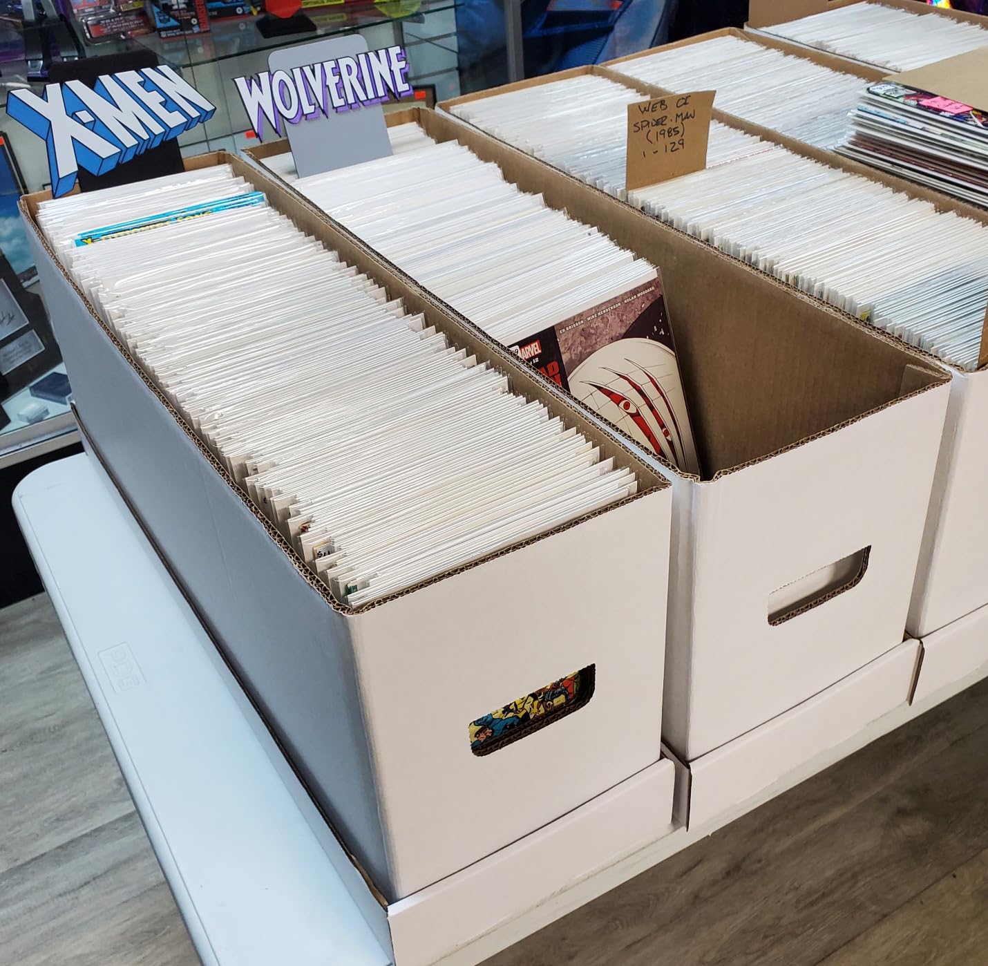Max Protection Comic Book Storage Box - 5 Count Long ComicBook Boxes with White Corrugated Cardboard - Stackable Bin, Thick Case, Book Containers with Lid - Ideal for Comics, Magazines, Collectibles customer photo 2