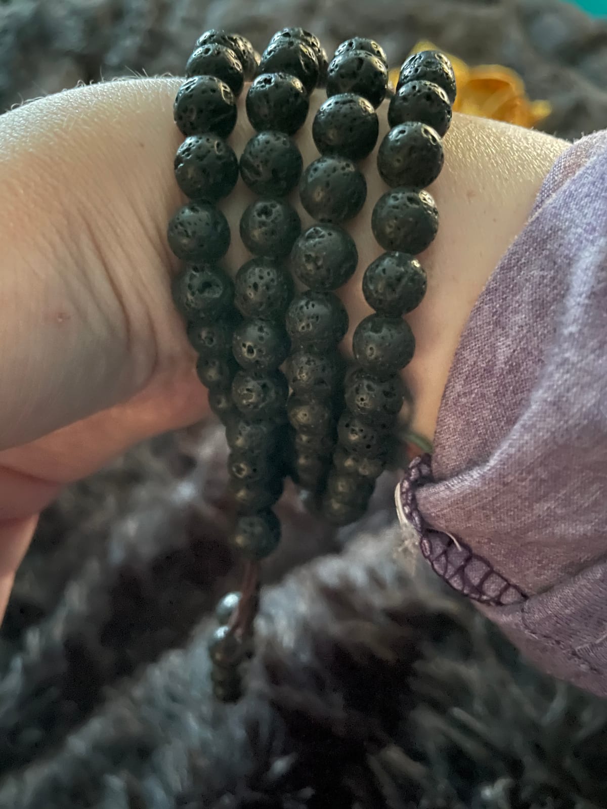 6mm 8mm Natural Lava Rock Stone Healing Gemstone 108 Prayer Beads Tibetan Mala Bracelet Necklace customer photo 2