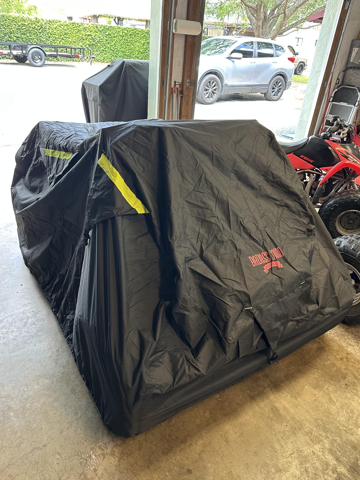 ATV Covers Waterproof Outdoor Heavy Duty, Rip-Resistant, Night-Reflective Quad Cover, 4 Wheeler Cover, Easy-Access Zipper & Vents Four Wheeler Accessories - ATV Gifts, Large 96 Long customer photo 2