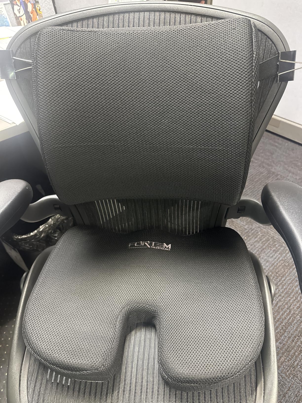 FORTEM Seat Cushion & Lumbar Support for Office Chair, Wheelchair, Car | Memory Foam | Ergonomic Design | Washable Cover | Non Slip | Black customer photo 2