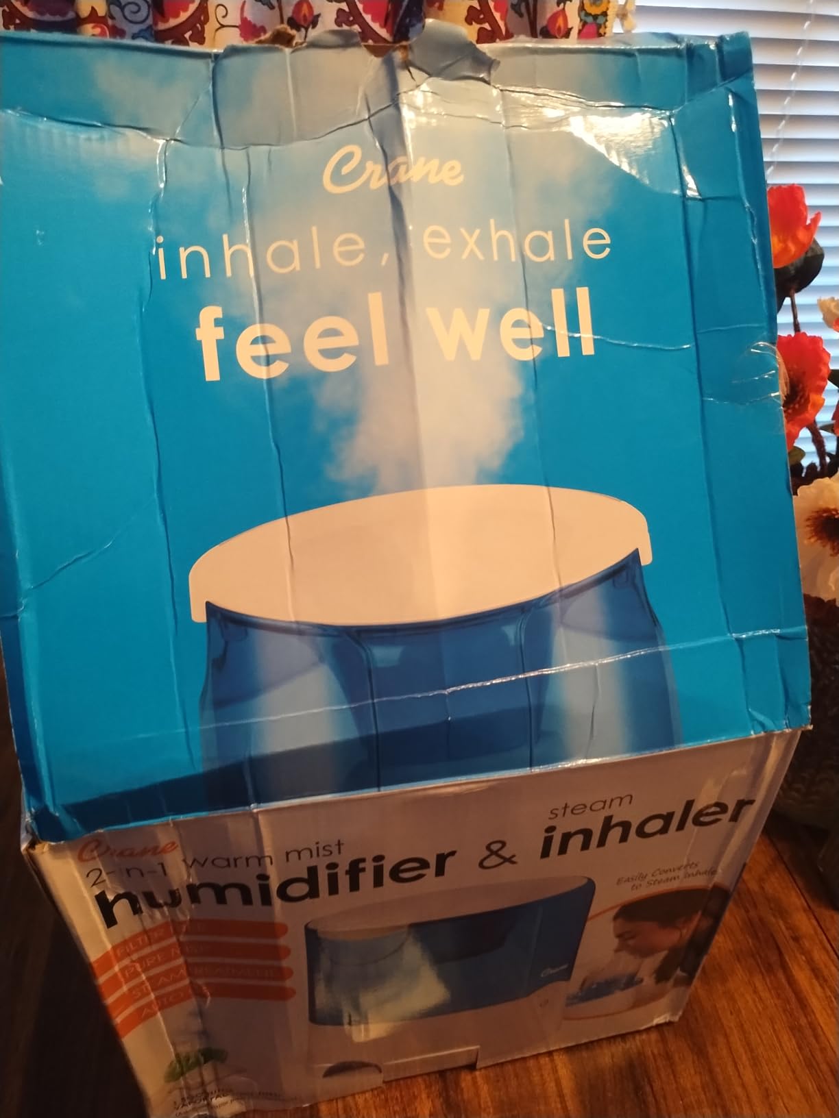 Crane Steam Inhaler & Warm Mist Humidifier, 0.5 Gallon, Humidifier FSA Eligible, Blue & White, Ideal Humidifiers for Bedroom, Sinus Inhaler, Vaporizer HSA, Vaporizer For Congestion customer photo 2