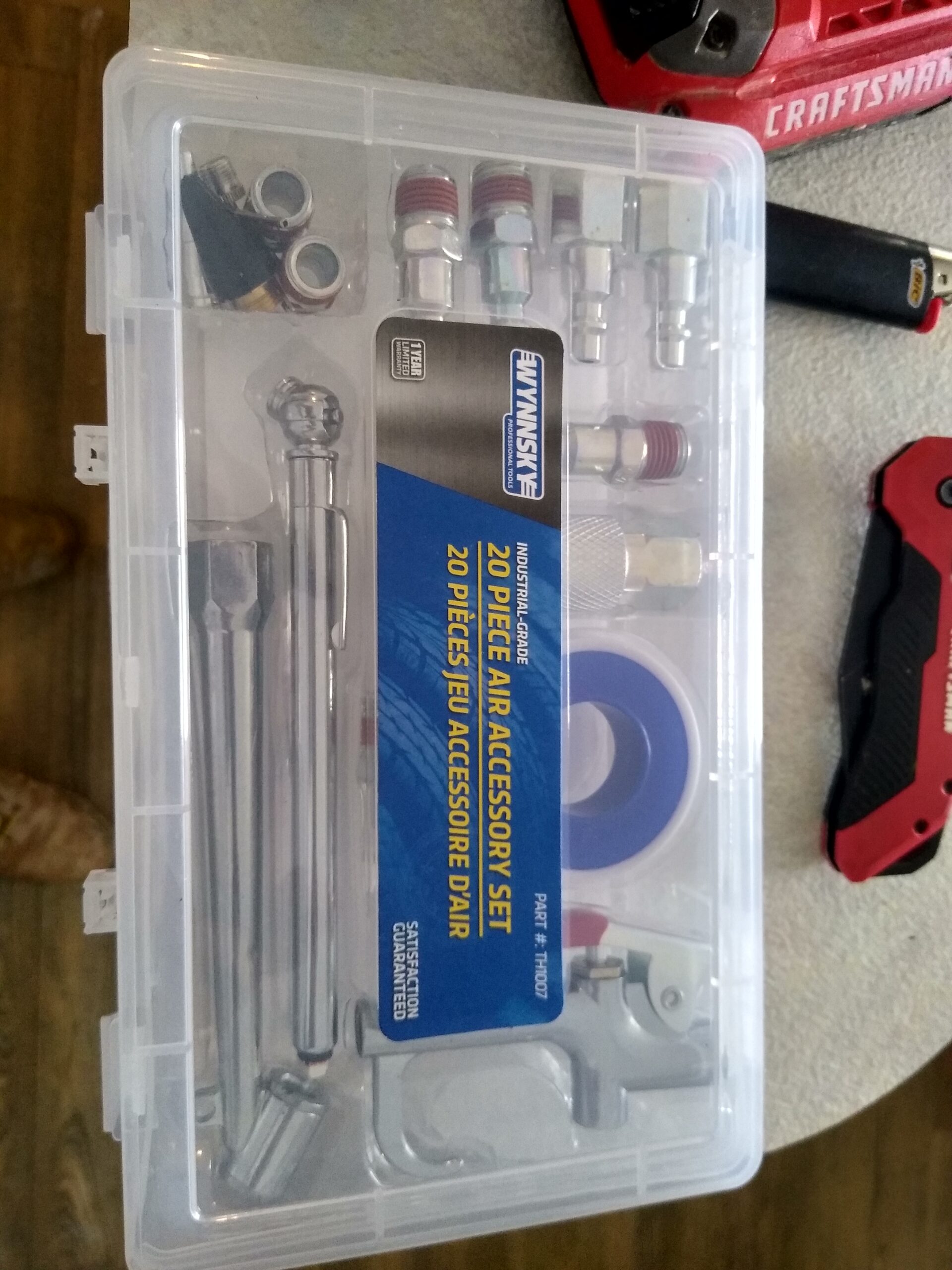 1/4'' Air Compressor Fittings with Blow Gun Kit, Tire Gauge, Air Chuck, 20PCS customer photo 2