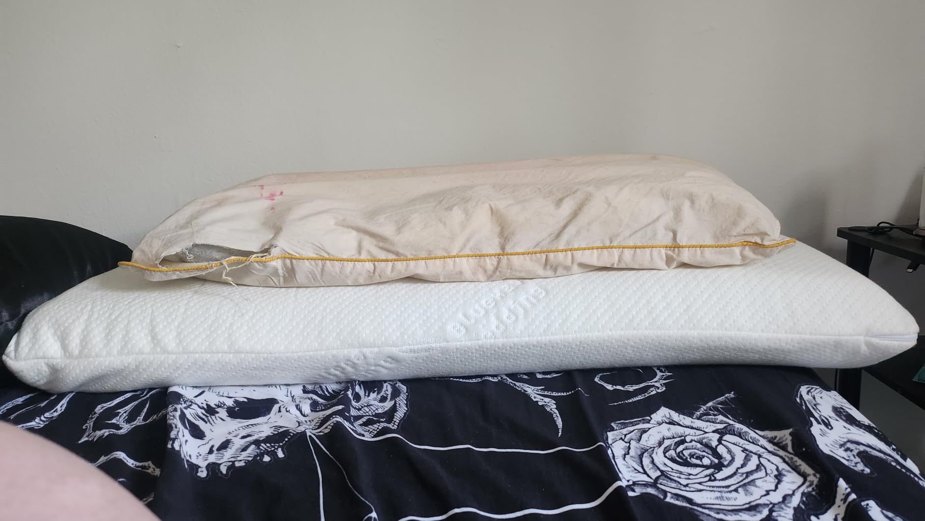 Bluewave Bedding Ultra Slim Gel Memory Foam Pillow for Stomach and Back Sleepers - Thin, Flat Design for Cervical Neck Alignment and Deeper Sleep (2.75-Inches Height, Standard Size) customer photo 2
