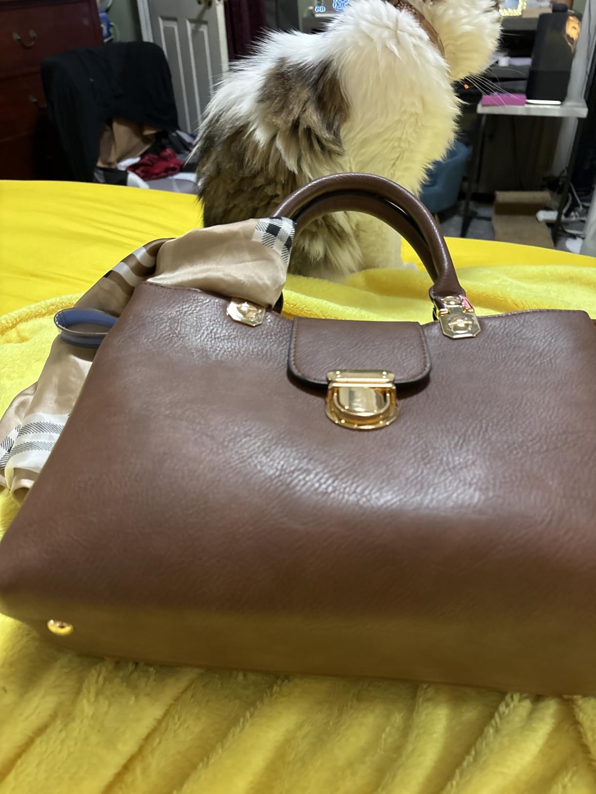 Dasein Women Satchel Handbags Top Handle Purse Medium Tote Bag Vegan Leather Shoulder Bag customer photo 1