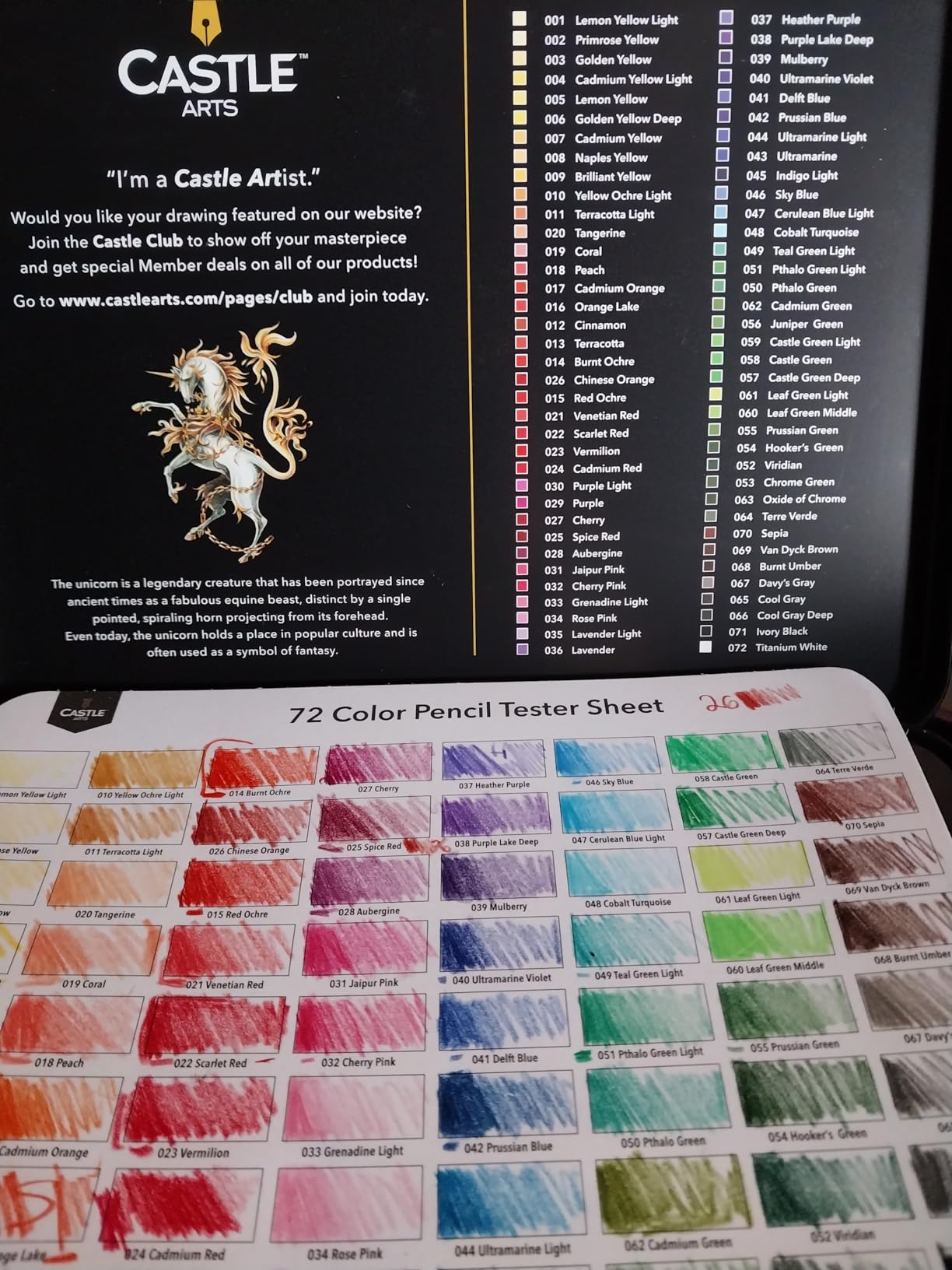 Castle Art Supplies Colored Pencils Set | 72 Premium Soft Core Colored Leads for Adult Artists | Organized in Presentation Tin Case customer photo 2