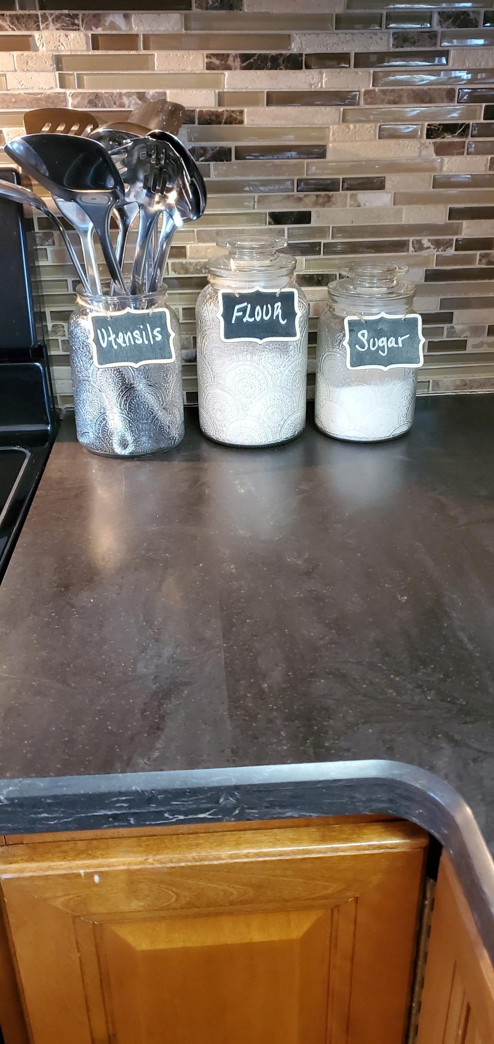 Style Setter Canister Set 3-Piece Glass Jars in 34oz, 44oz & 54oz Retro Design Lids for Cookies, Candy, Coffee, Flour, Sugar, Rice, Pasta, Cereal & More customer photo 1