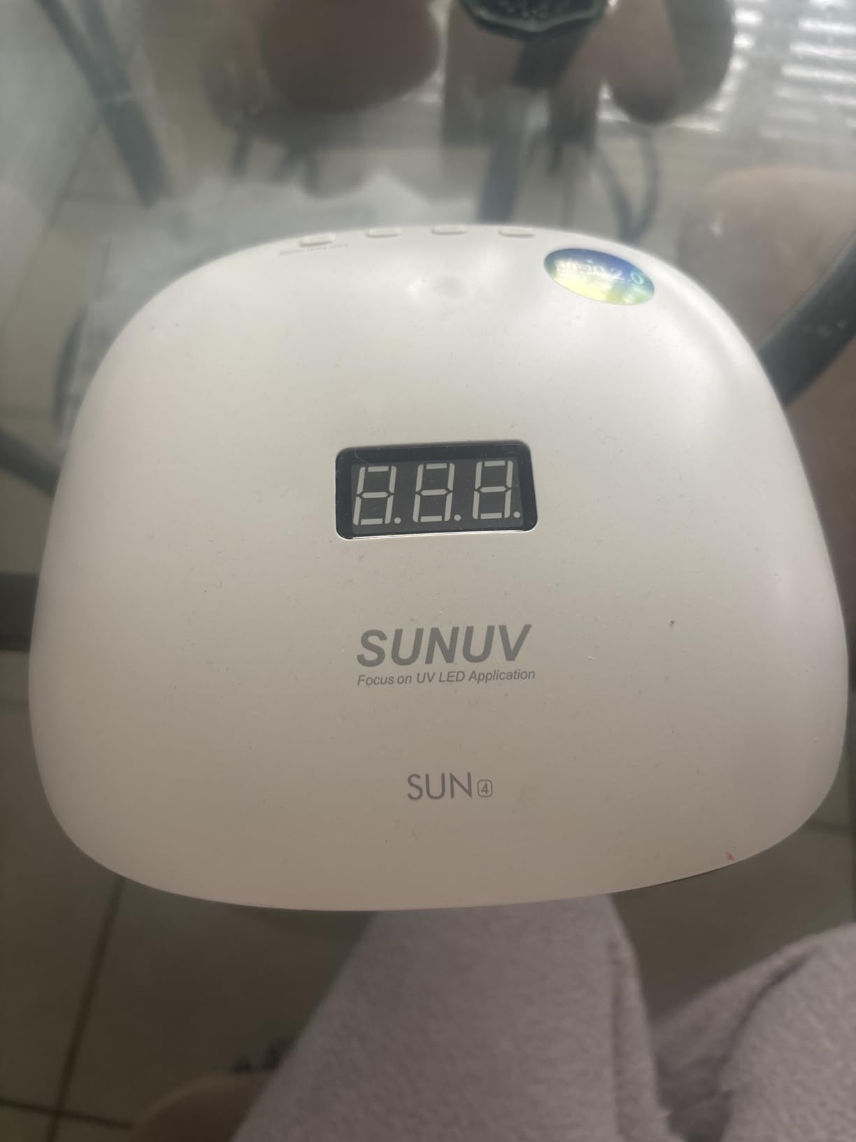SUNUV UV LED Nail Lamp, UV Light for Nails Compatible with All Gel Polish, 36 LEDs with 4 Timer Settings, LCD Display for Home Salon (Black) customer photo 1