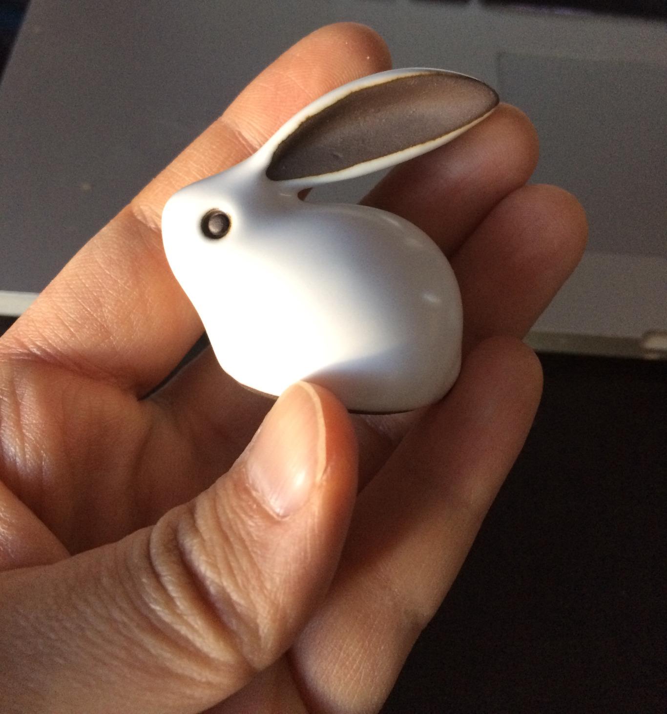 Chinese Tea Pet - Mini Ru Kiln Ceramic Rabbit TeaPet, Handmade Zisha Clay Lucky Charm for Gongfu Tea, Home Decoration & Gift (White, 4.7x3.7x5.3cm) customer photo 2