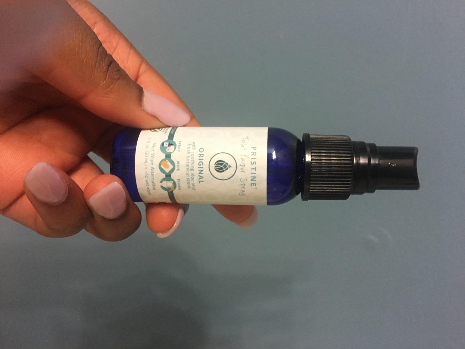 PRISTINE Toilet Paper Spray, Flushable Wipe Alternative, Seen on Shark Tank, Original 1 oz customer photo 1
