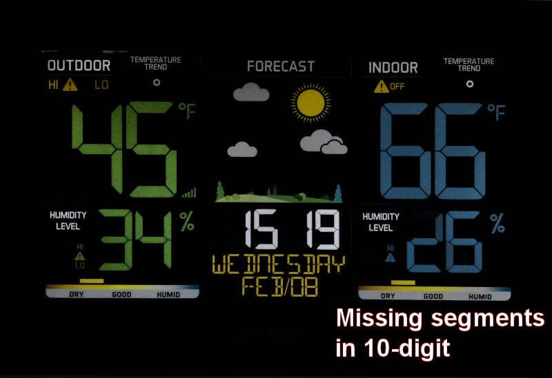 La Crosse Technology Weather Station with Customizable Alerts, Weather Forecast, Temperature, Dew Point, Humidity, Time, Heat Index, Large Display, Adjustable Brightness, Wireless, Black, C85845-INT customer photo 1