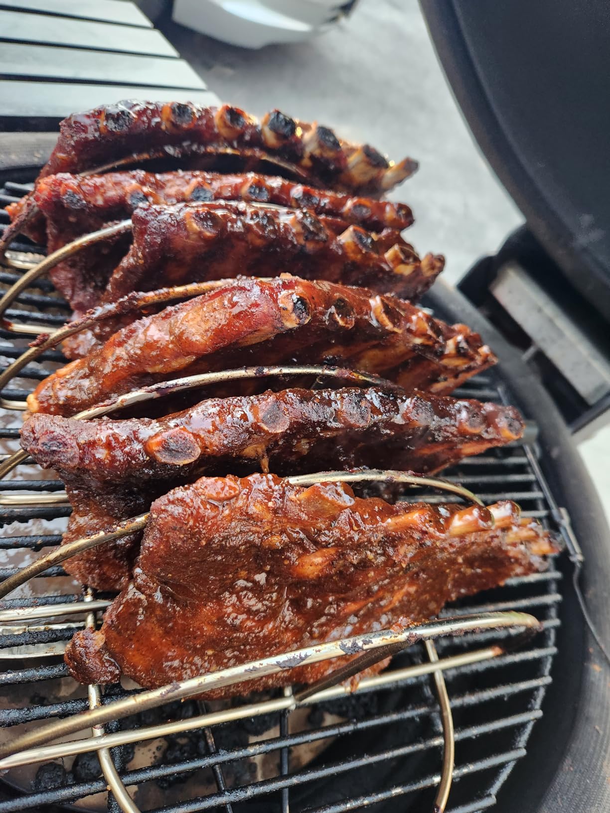 BBQ Rib Rack For Smoker Stainless Steel Rack For Large Big Green Egg and Kamado Joe Smoker and 18