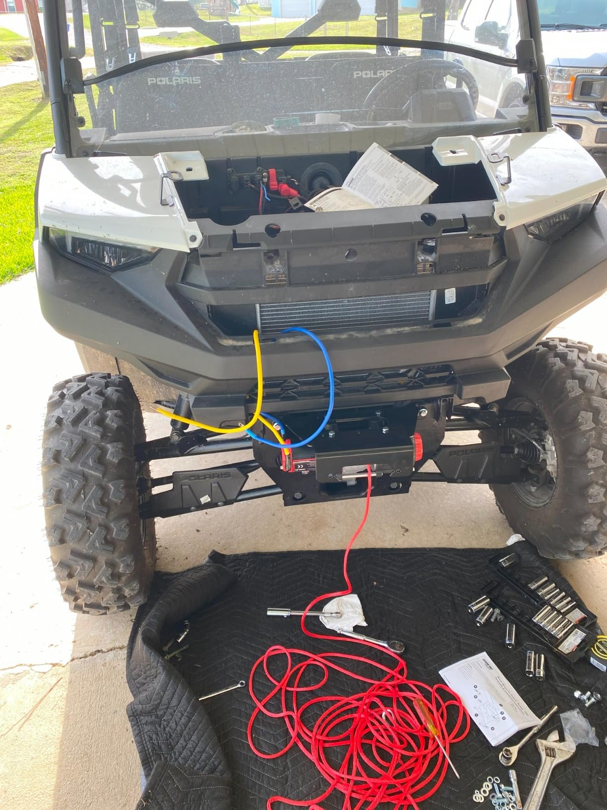 X-BULL 4500 lbs Winch 12V Electric Winch Kits with Fairlead, ATV/UTV Winch with Waterproof Synthetic Rope Winch with Wireless Remotes and Mounting Bracket customer photo 1