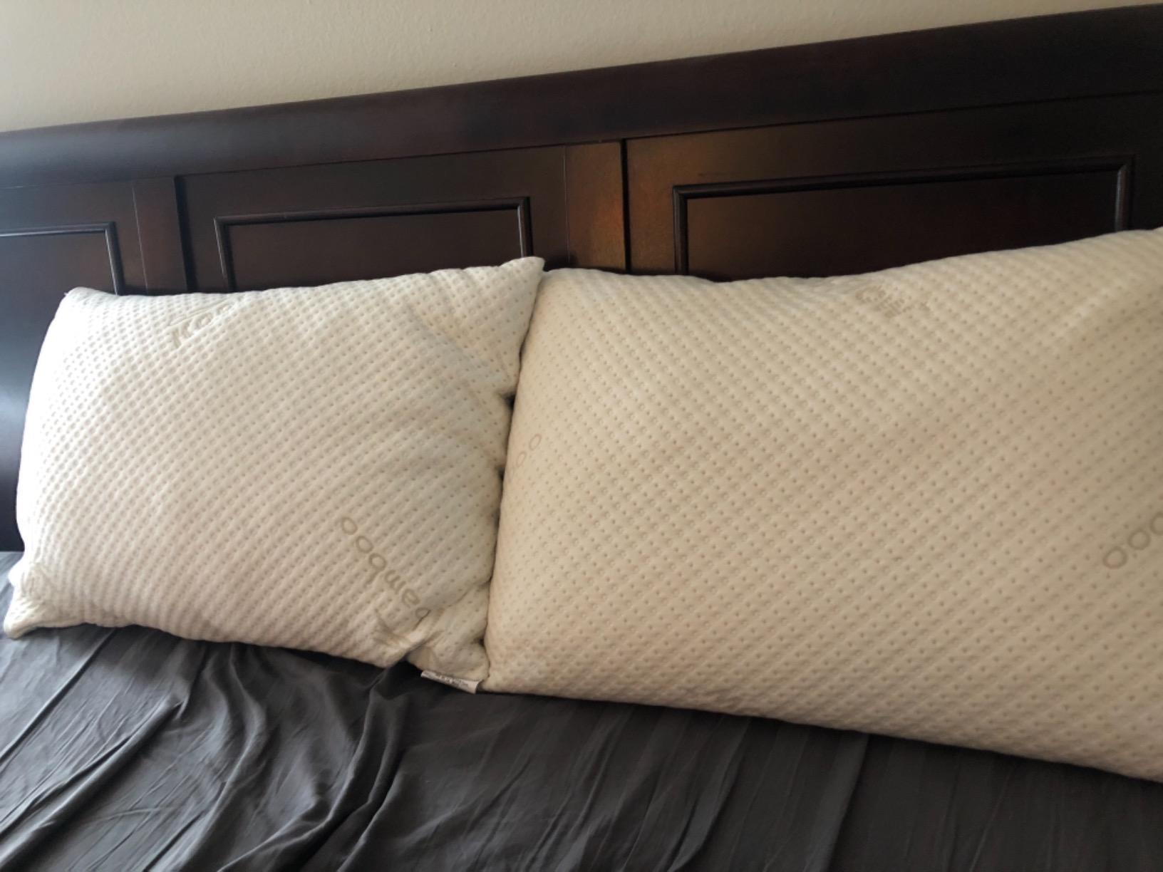 Snuggle-Pedic Adjustable Memory Foam Pillows - GreenGold Certified, Viscose of Bamboo Cover, Made in the USA - Standard customer photo 2