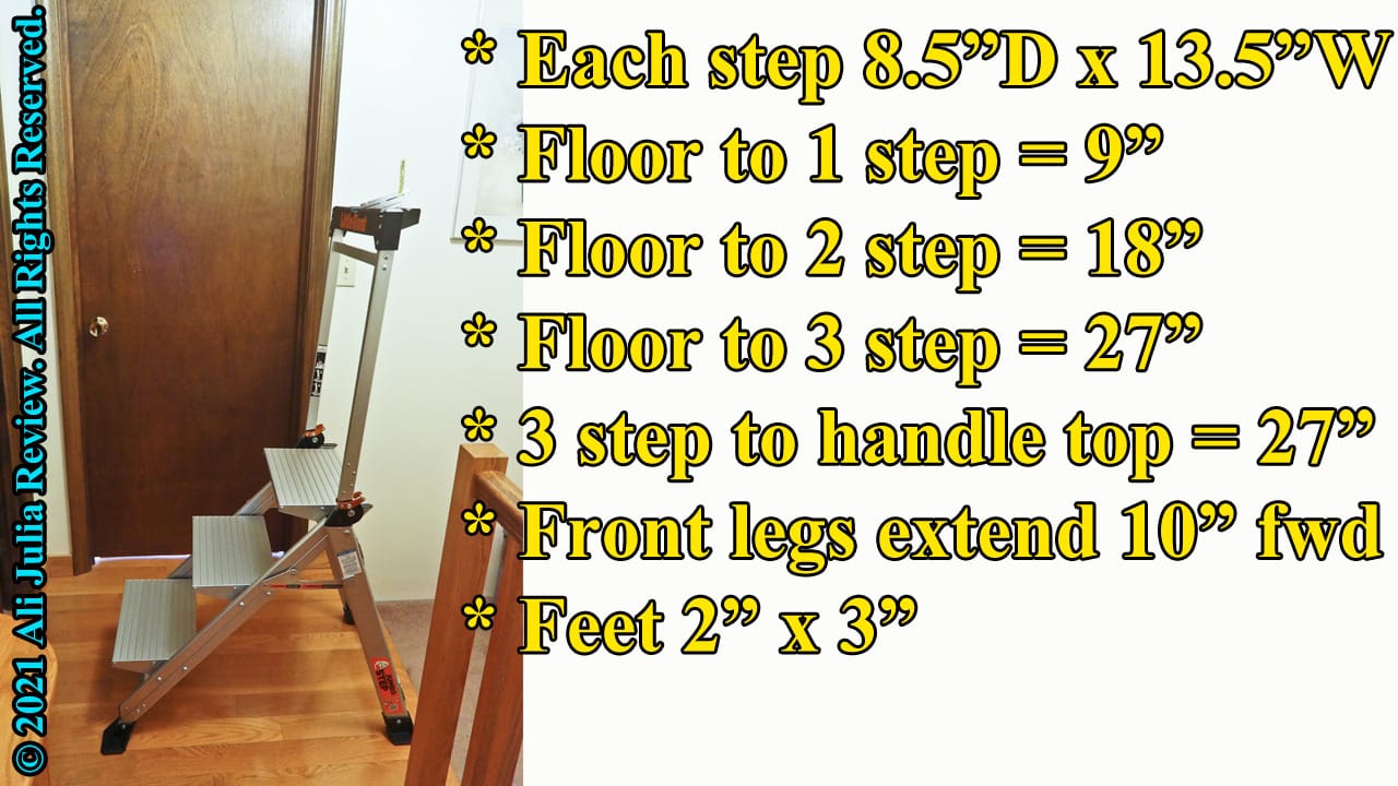 Little Giant Jumbo Step 4-Step Foldable 2.9 ft Aluminum Stool, 11904 | Foldable Aluminum Step Stool, Extra-Wide Stair-Like Treads, Rotating Handrail, Tool Tray, 375 lbs. Weight Capacity customer photo 1