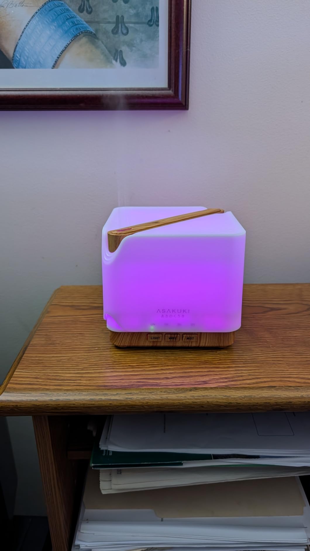 ASAKUKI Essential Oil Diffuser for Home Large 700 ml Humidifier | Automatic Shut-Off, Quiet Aromatherapy Diffuser with 7 LED Lights for Living Room, Kitchen, Bedroom, Hotel - White customer photo 1