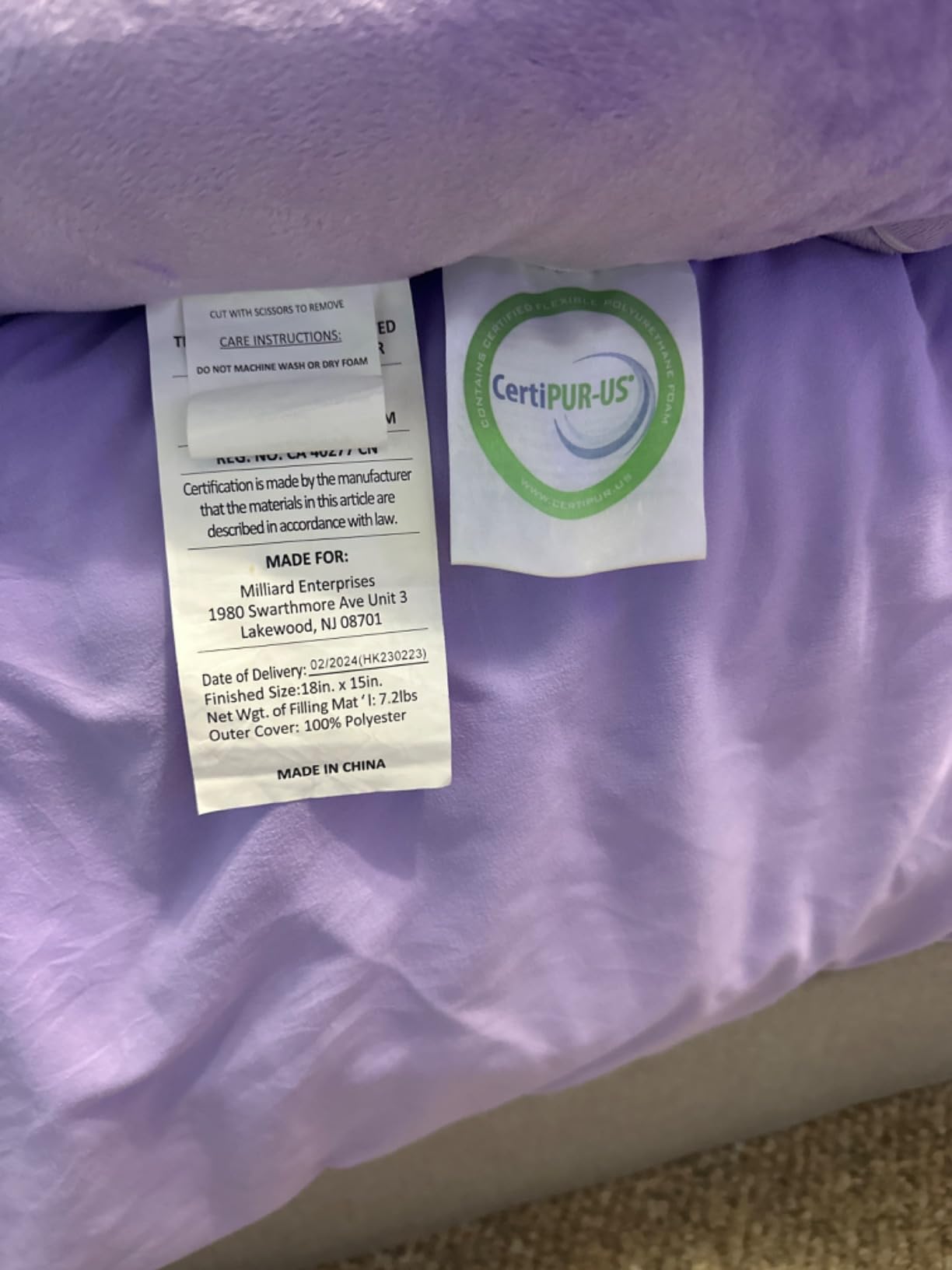 Milliard Reading Pillow with Arms, Grey, Shredded Memory Foam Back Pillow for Bed Sitting Up - Sit Up Backrest Support for Reading & Rest Bed - Washable Cover, Adjustable Comfort, CertiPUR Certified customer photo 2