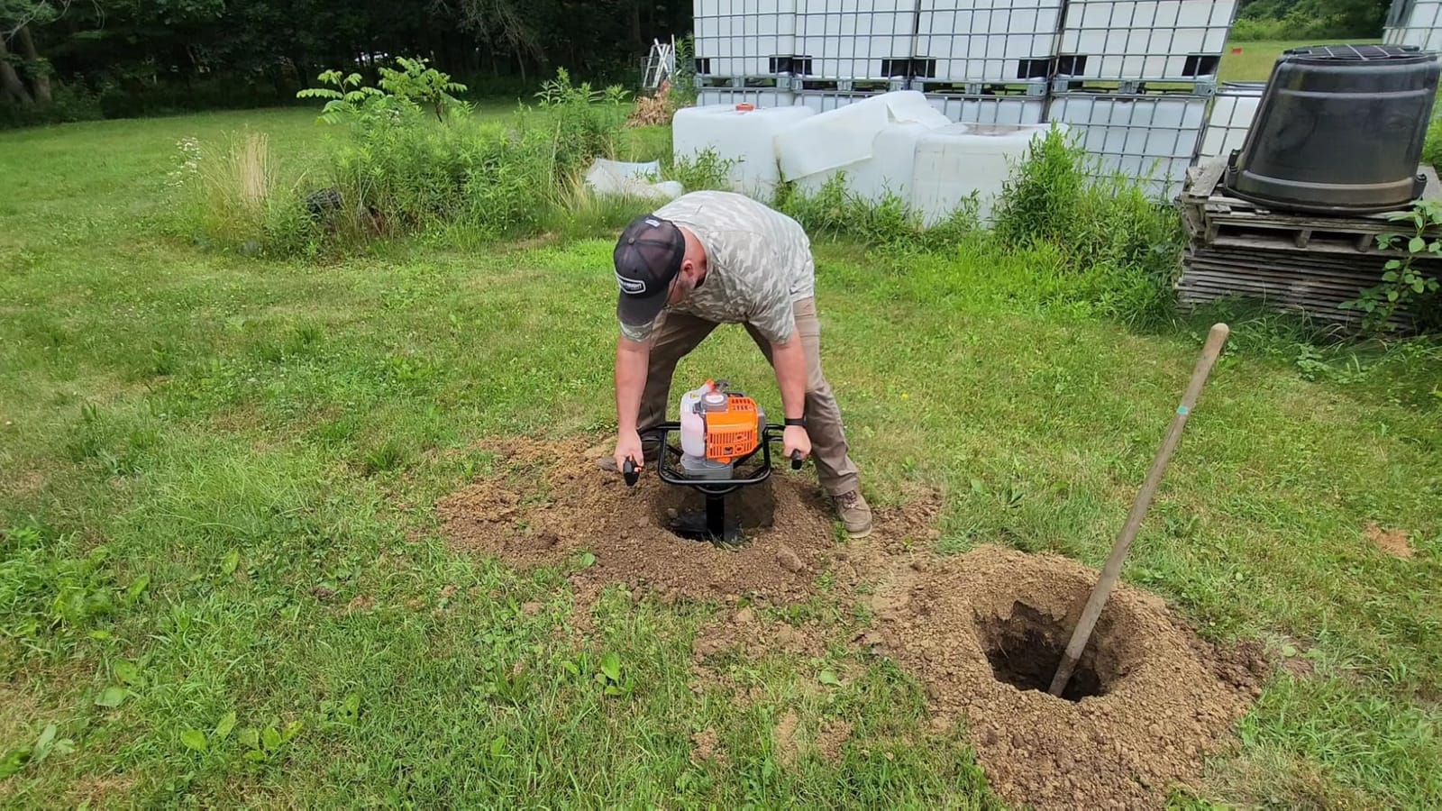 PROYAMA 54cc Post Hole Digger, Gas Powered Easy Start Earth Auger Digger | 2 Cycle Heavy Duty Post Hole Digging with 4