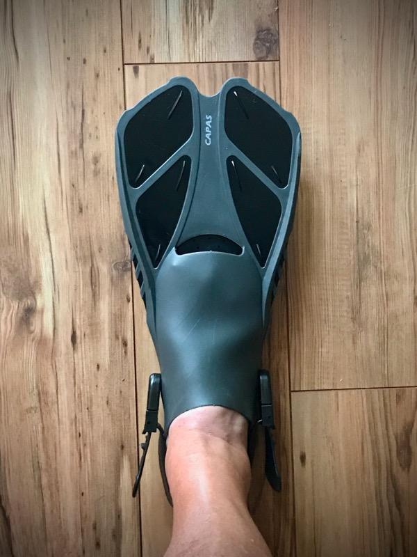 CAPAS Snorkel Fins, Travel Size Short Flippers for Snorkeling Swimming | Adjustable Swim Fins Flexible Open Heel Lightweight Scuba Diving Fins for Adult Men Women Kids Ideal for Recreational Use customer photo 1