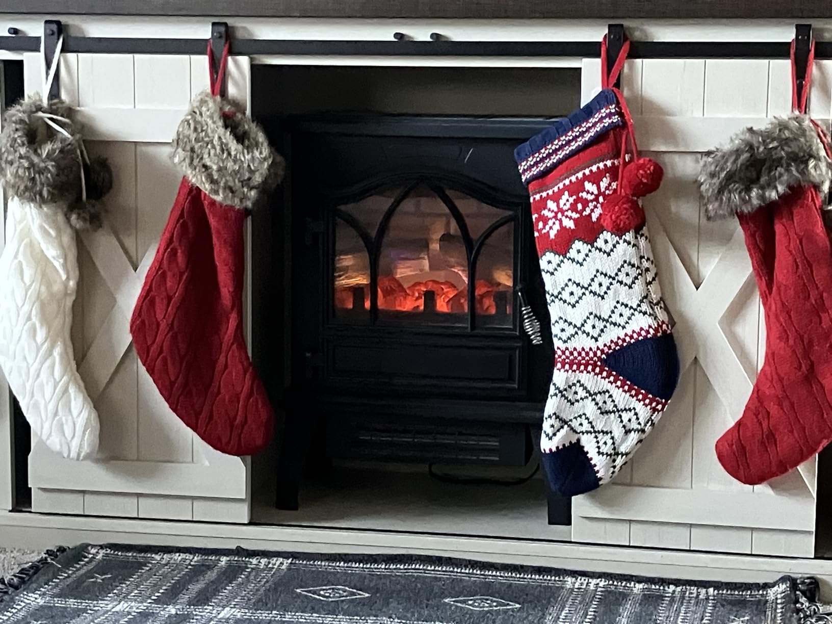 duraflame 3D Infrared Quartz Electric Fireplace Stove Heater, Black customer photo 1