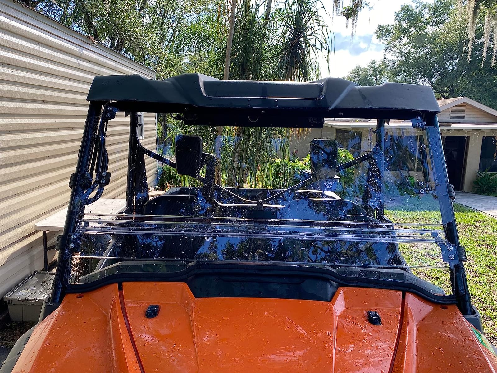 SuperATV Scratch Resistant Clear Flip Windshield For 2016+ Honda Pioneer 1000, 1000-5, Hard Coated on both sides For Extreme Durability, Can be Set to 3 Different Settings customer photo 1