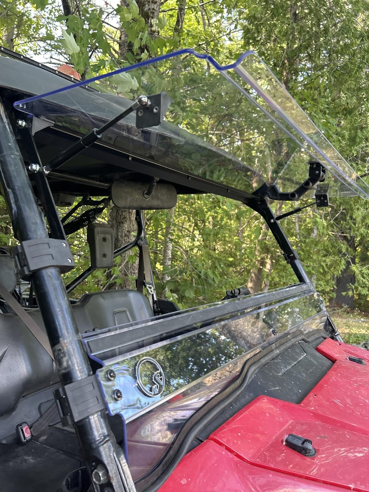 SuperATV Scratch Resistant Clear Flip Windshield For 2016+ Honda Pioneer 1000, 1000-5, Hard Coated on both sides For Extreme Durability, Can be Set to 3 Different Settings customer photo 2