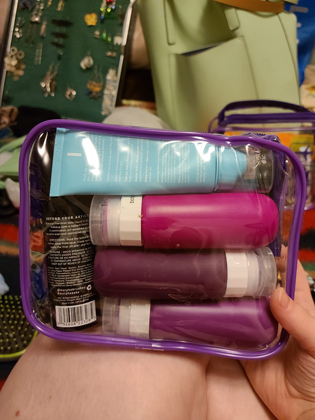 Clear Toiletry Bag TSA Approved Quart Size Travel Carry On - 2Pcs | TSA Approved Clear PVC Toiletry Bags, Quart Size for Airport Carry-On, ideal for Women & Men/Cosmetics/Toiletries-Black customer photo 1