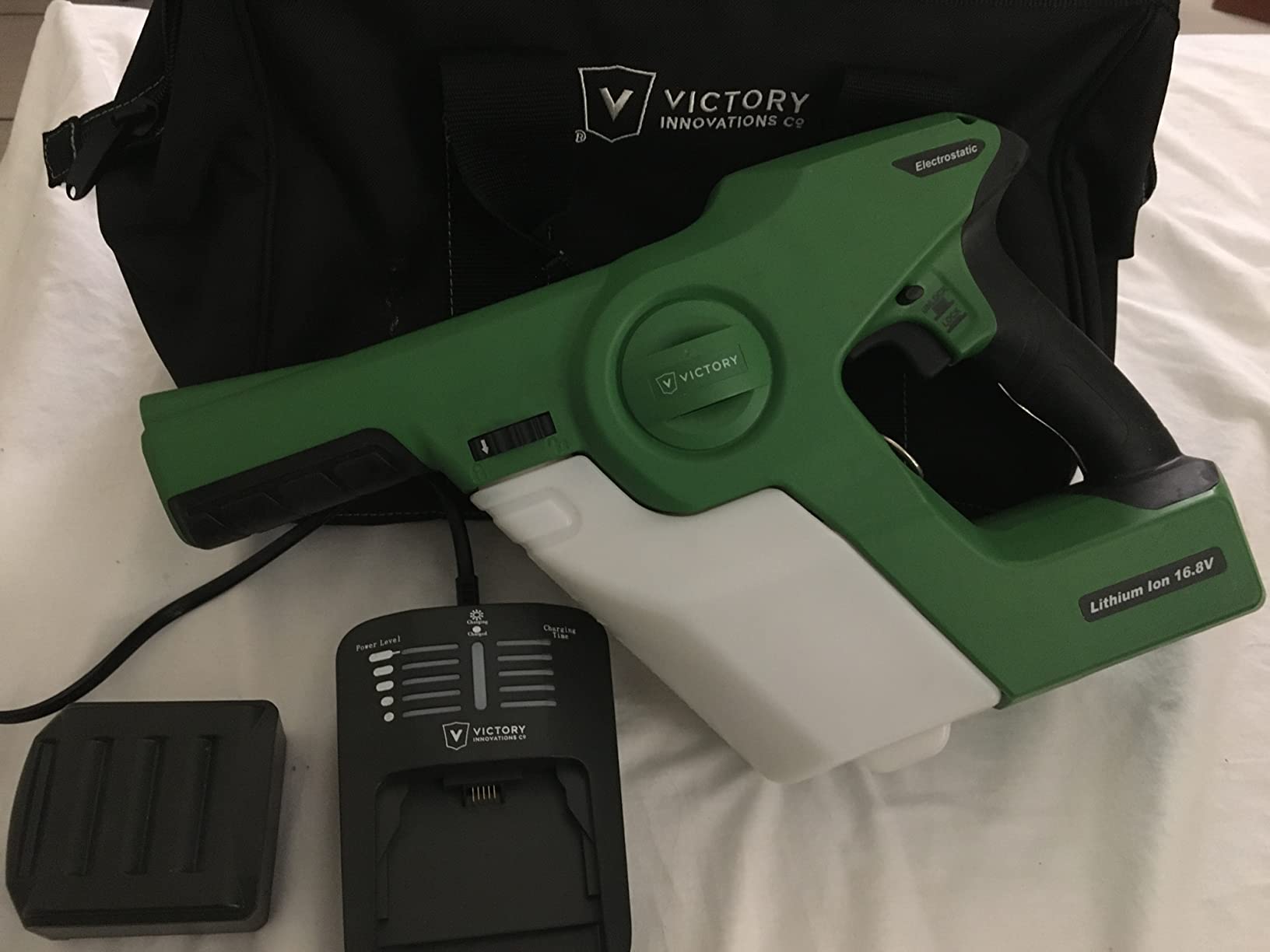 Victory Innovations Cordless Electrostatic Handheld Sprayer for Disinfectants and Sanitizers, 360° Coverage, 3-in-1 Nozzle, Easy Fill Tank Covers 2,800 Sq Ft, Green, 33.8 Fl Oz (Pack of 1), (VP200ESK) customer photo 2