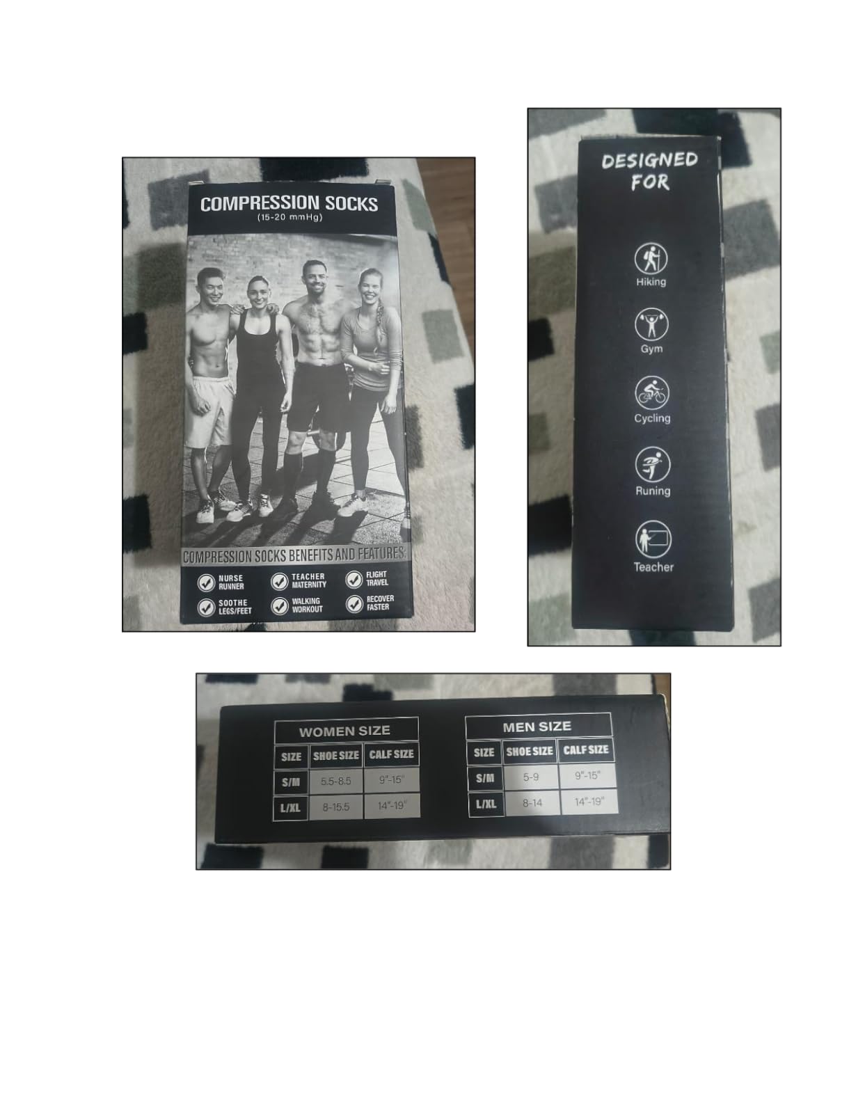 CHARMKING Compression Socks for Women & Men Circulation (3 Pairs) 15-20 mmHg is Best Support for Athletic Running Cycling customer photo 2