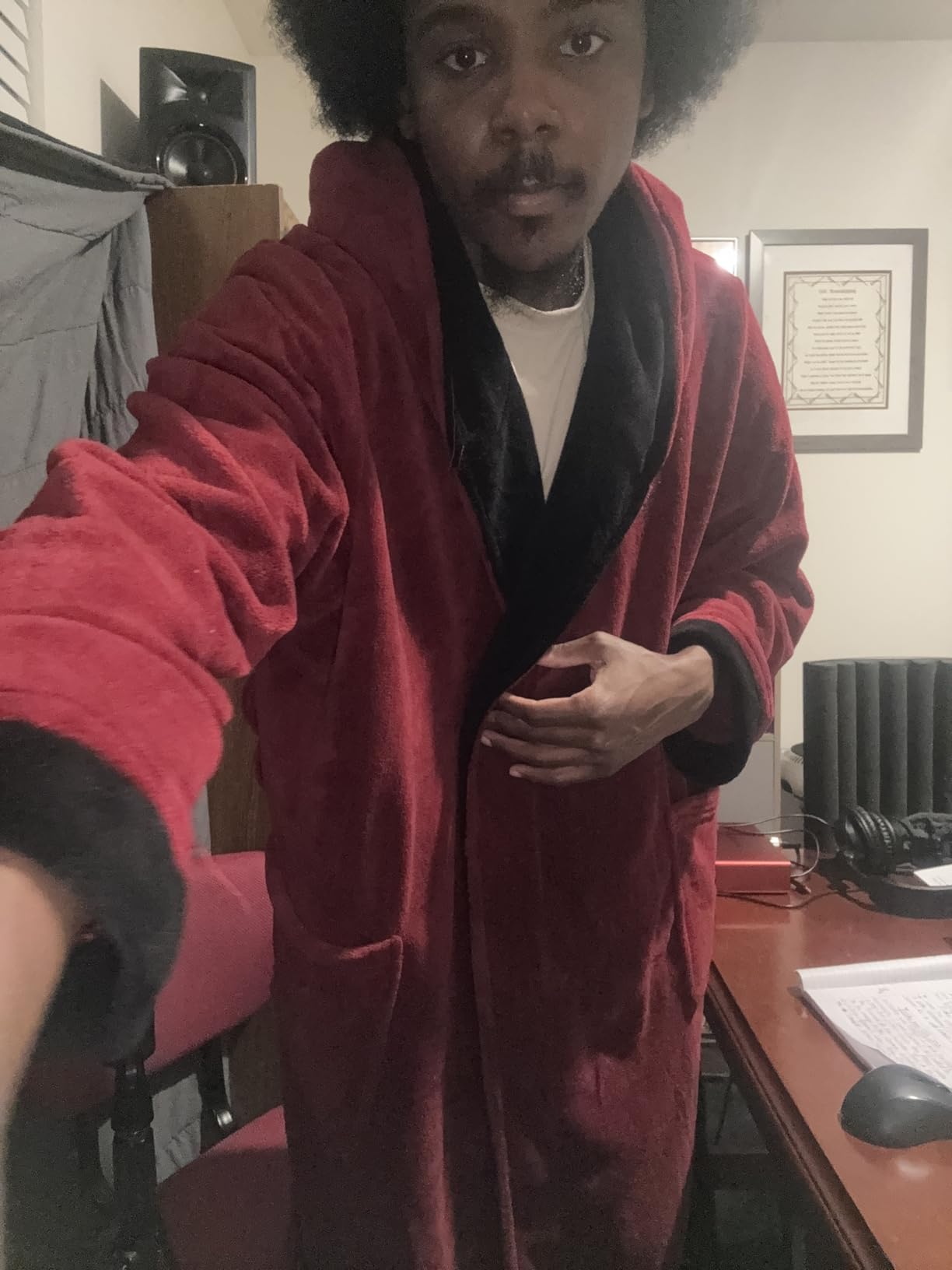 NY Threads Mens Robe with Hood, Luxury Plush Fleece Hooded Mens Bathrobe, Spa Bath Robe for Men customer photo 1