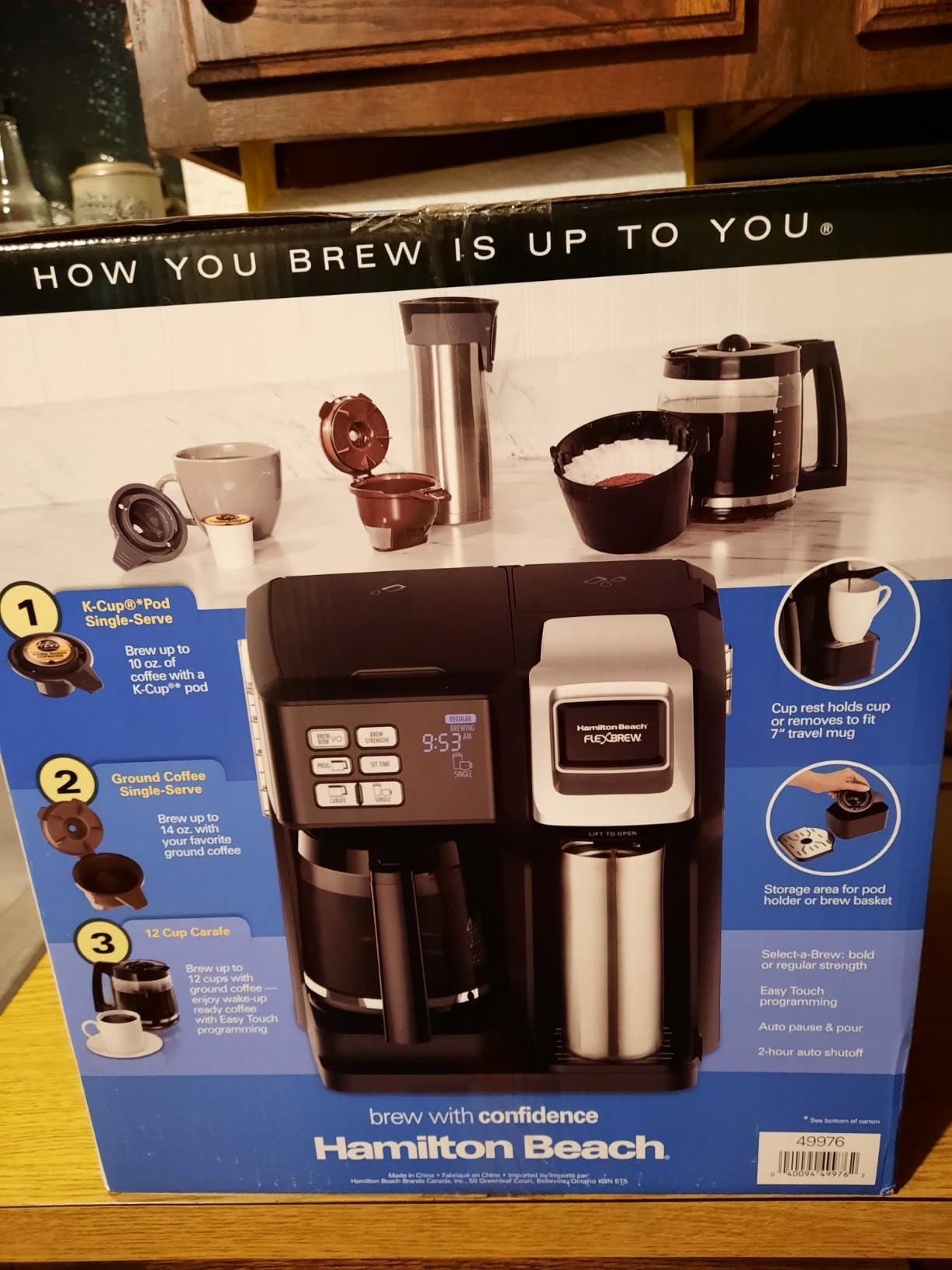Hamilton Beach FlexBrew Trio 2-Way Coffee Maker, Compatible with K-Cup Pods or Grounds, Single Serve & Full 12c Pot, Permanent Gold-Tone Filter, Black & Silver customer photo 1