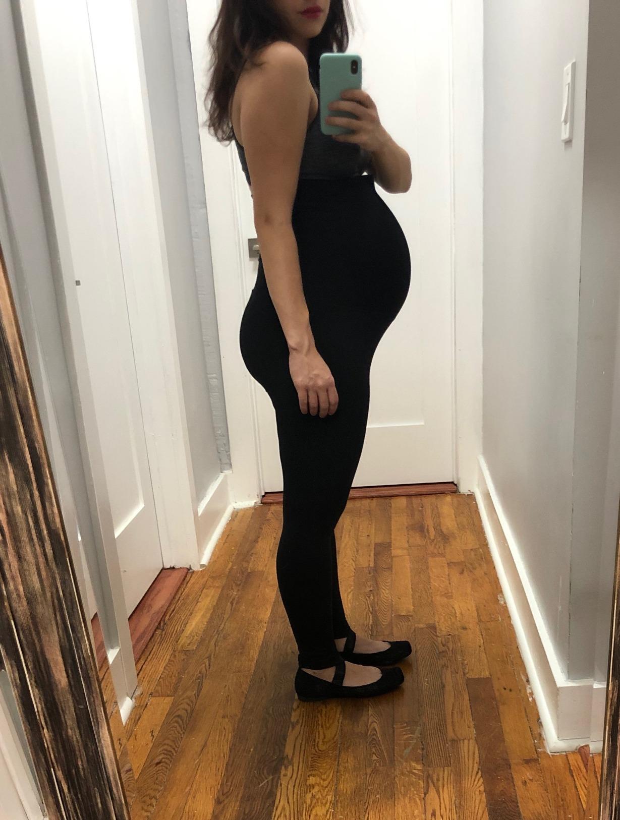Kindred Bravely Louisa Maternity Leggings with Pockets Pregnancy Postpartum | Supportive high waist belly panel with light compression for all day wear. Soft stretchy and comfortable from bump to beyond customer photo 2