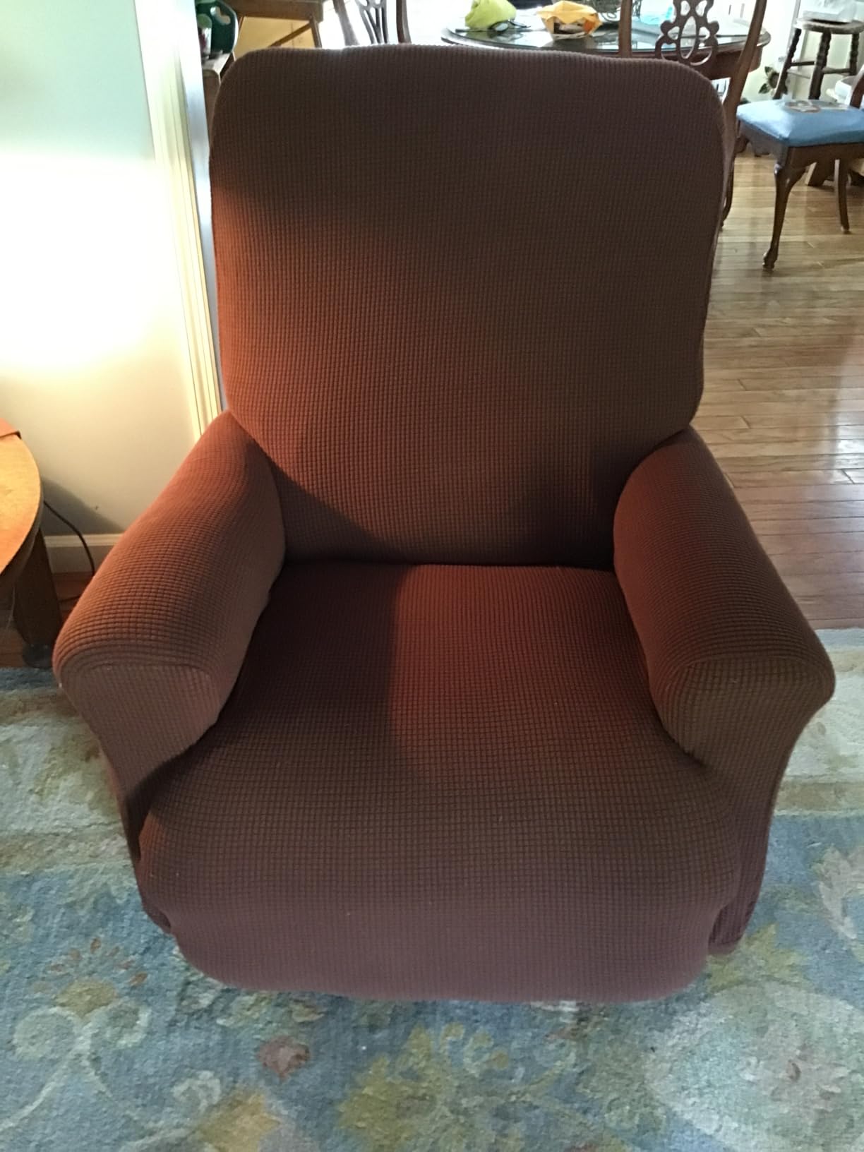 Easy-Going Stretch Recliner Chair Sofa Slipcover Washable Dark Gray | 4-pieces Sofa Cover Furniture Protector Couch Soft with Elastic Bottom Spandex Jacquard Fabric Small Checks customer photo 2