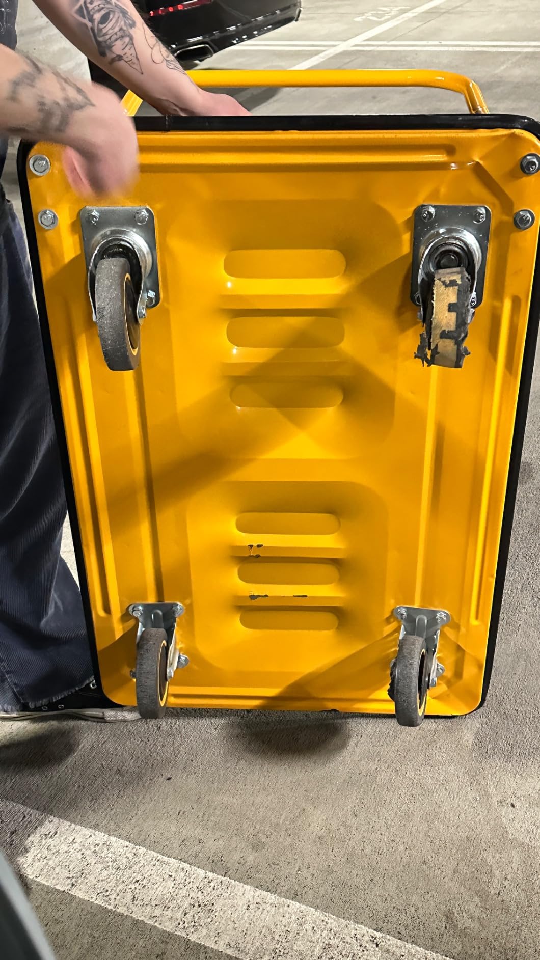Wellmax Push Cart Dolly, Foldable Moving Platform Flat Cart, 660 lb, Yellow customer photo 1