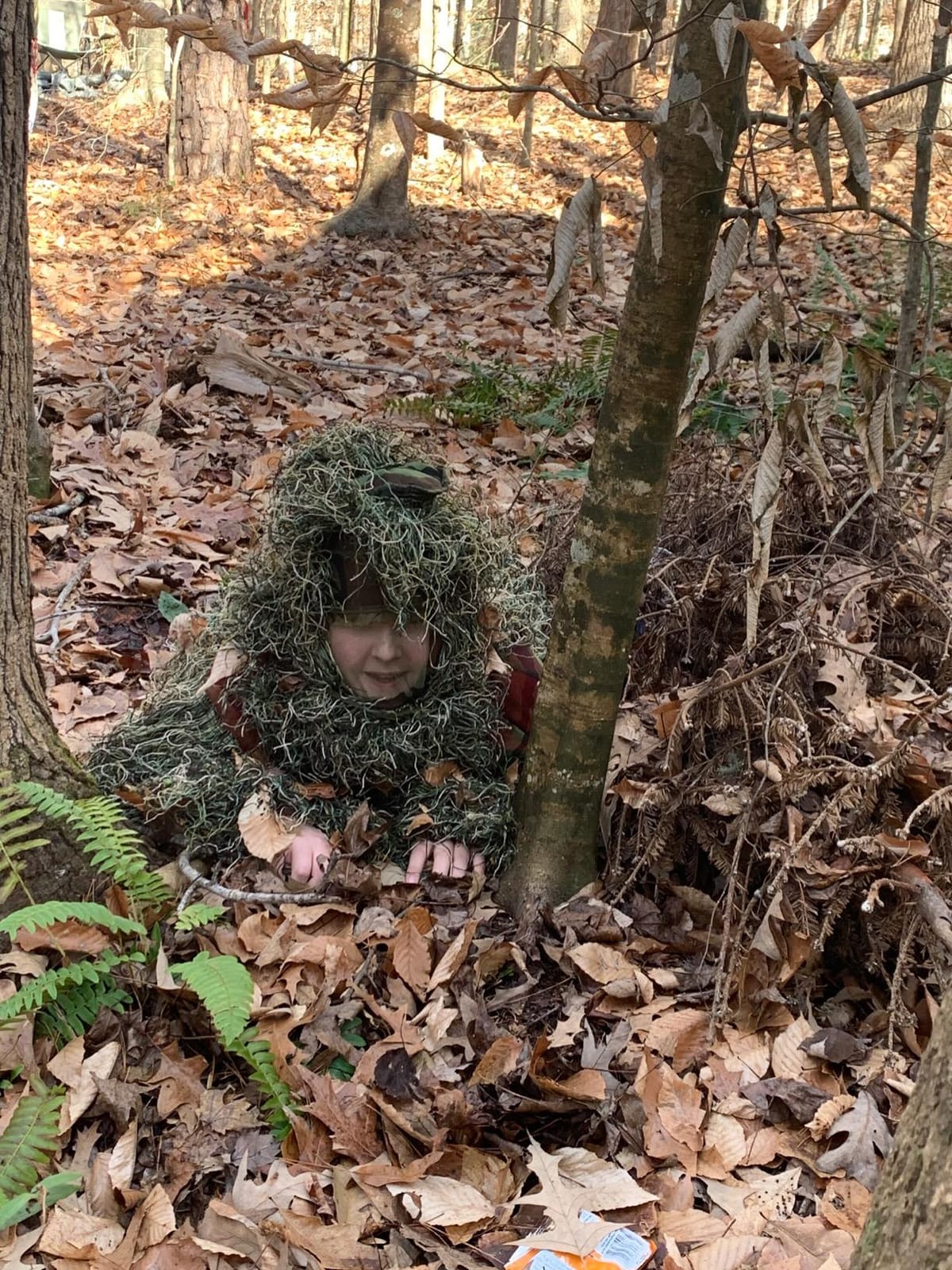 AUSCAMOTEK Ghillie Suit for Hunting Camouflage Suit Hunting Gilly - Green customer photo 2