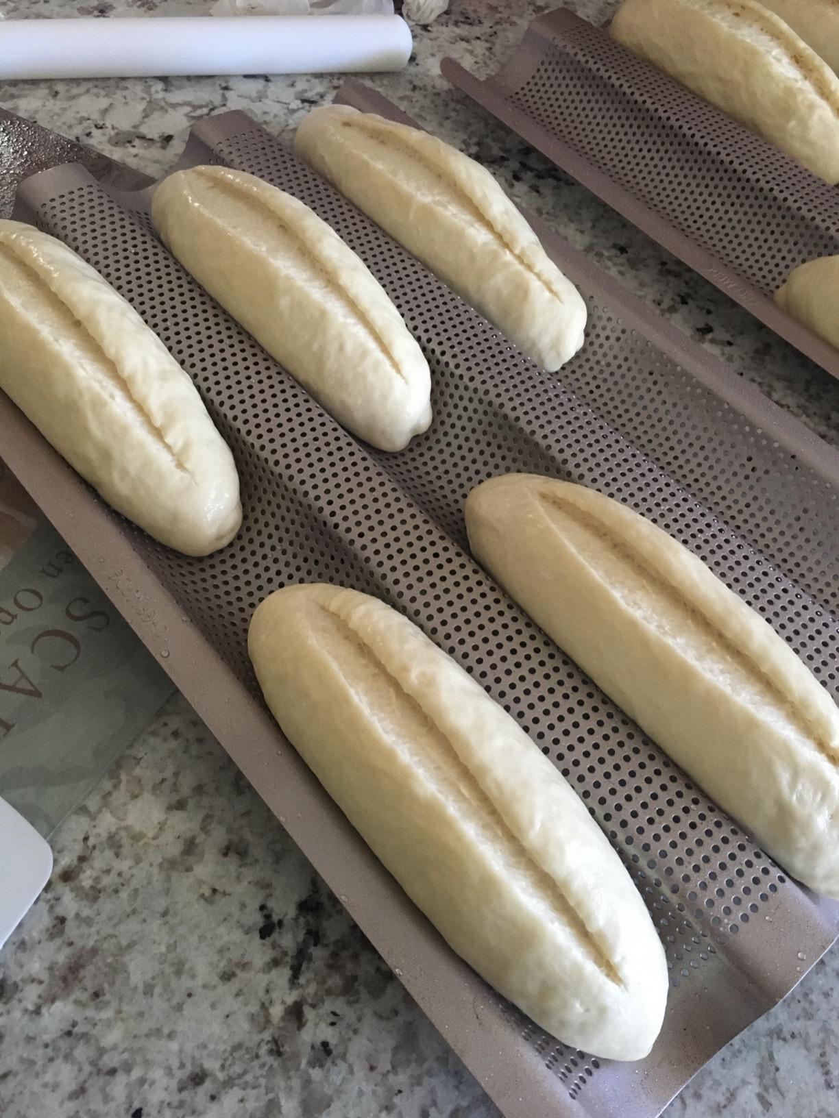 CHEFMADE Perforated Baguette Pan, 15-Inch 3 Wave Loaves Non-Stick Ultra-Ventilate French Bread Pan 2-Inch Channel for Oven Baking 15.2