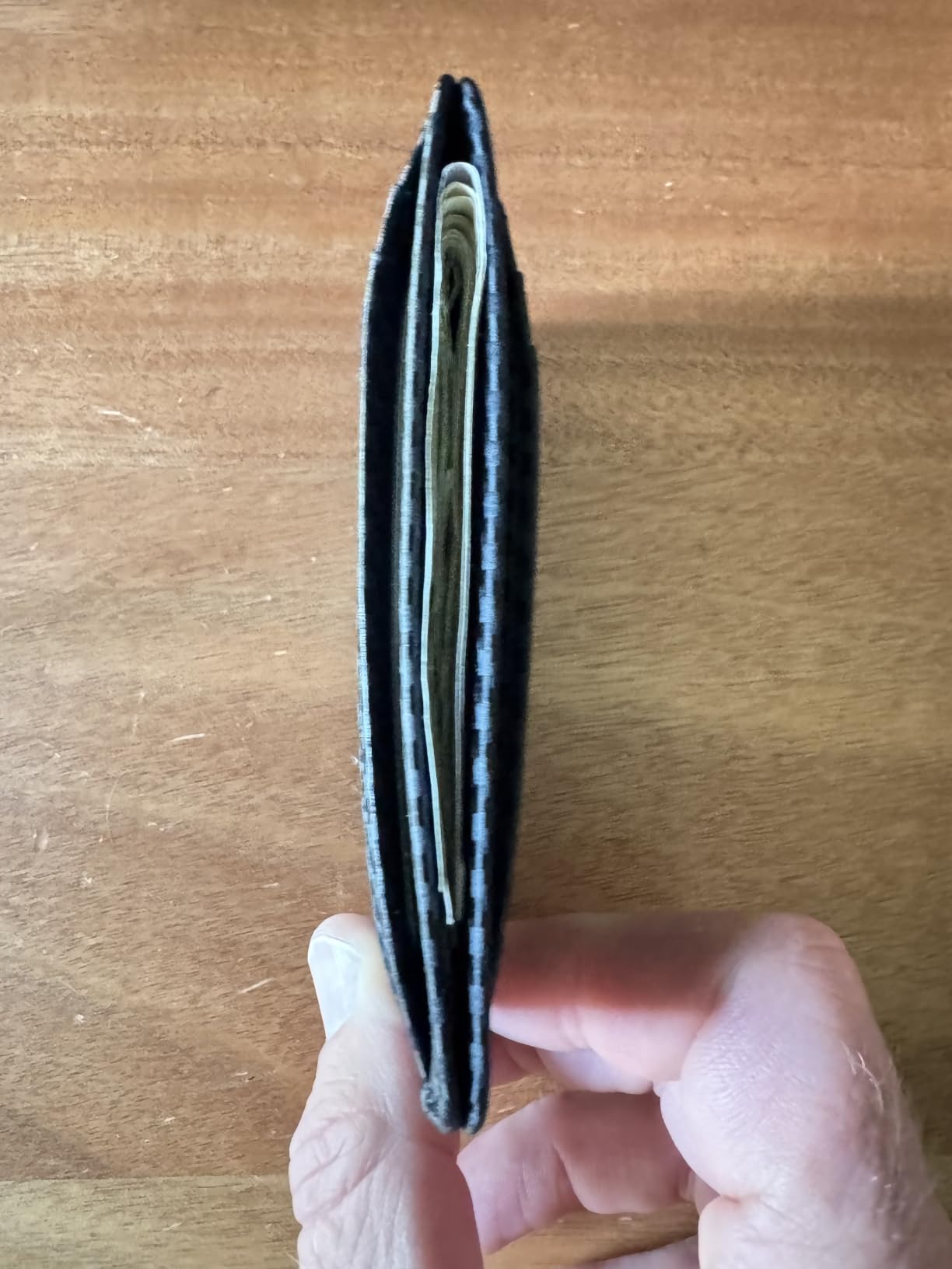 Slim Minimalist Front Pocket RFID Blocking Leather Wallets for Men and Women - Alaska Brown customer photo 2