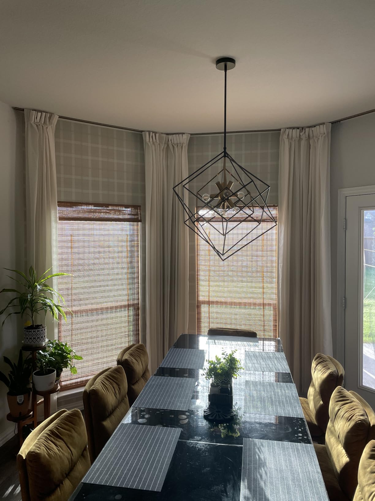 ARLO BLINDS Sheer Bamboo Roman Shades with Valance - Tuscan, 34