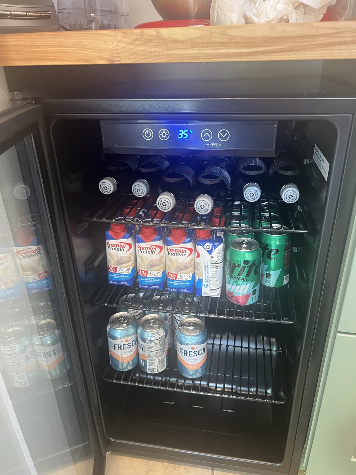 hOmeLabs Beverage Refrigerator and Cooler, 120 Cans Capacity, 3.2 Cu Ft | Portable Mini Fridge, Small Drink Dispenser Office or Home Bar Machine with Adjustable Removable Shelves and Glass Door customer photo 1